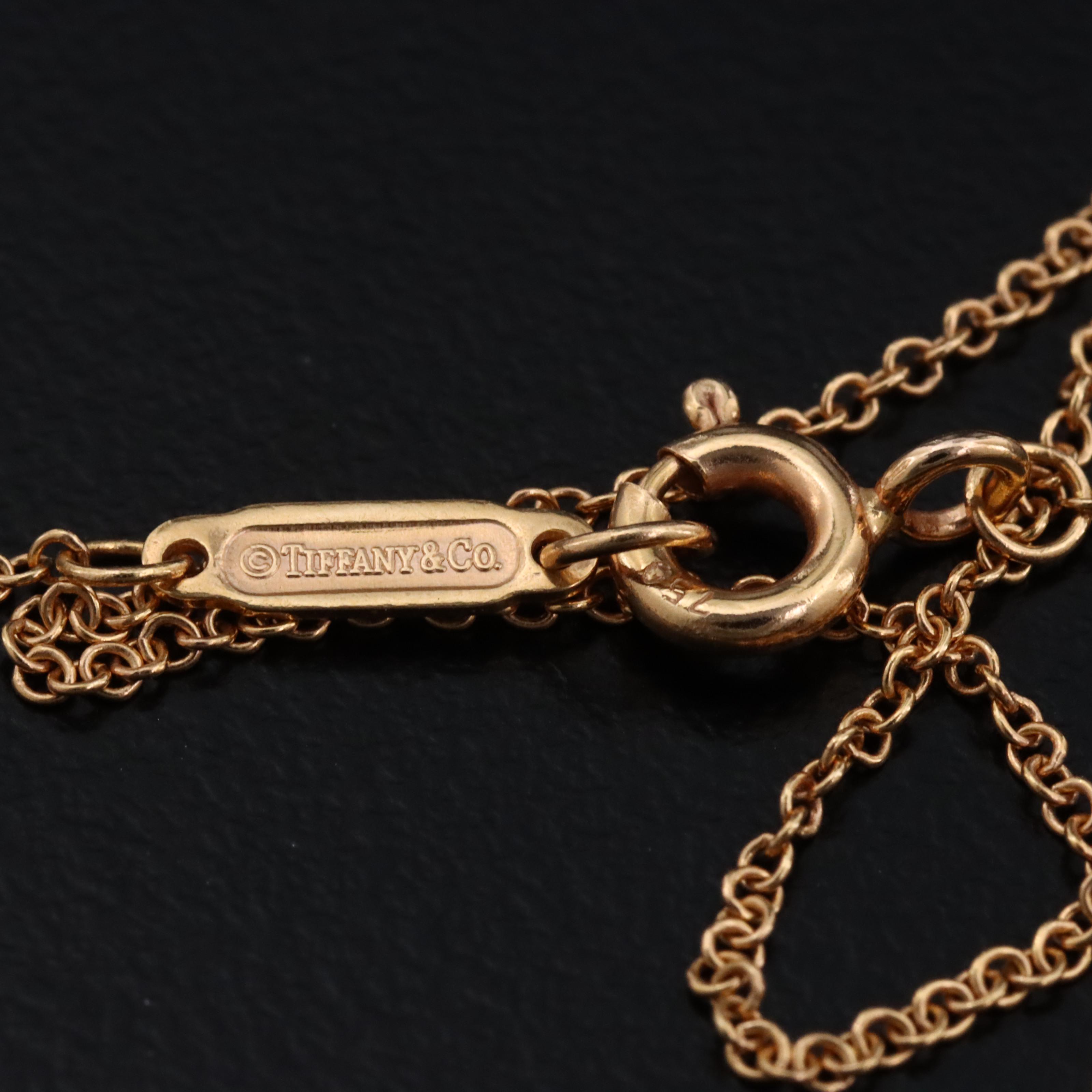 Tiffany & Co. Metro 18K Rose Gold Diamond Heart Necklace