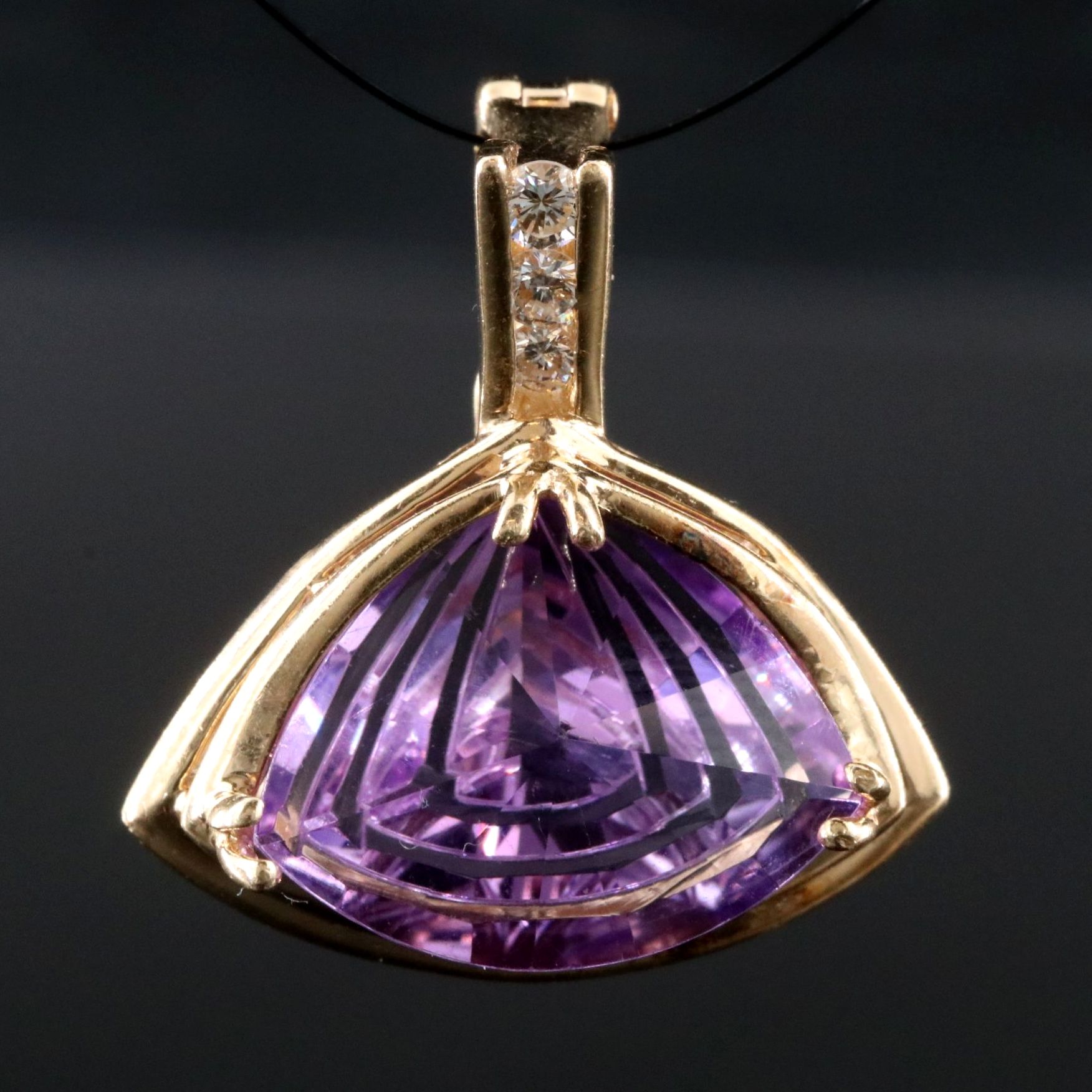 14K Amethyst and 0.29 CTW Diamond Pendant and Earrings