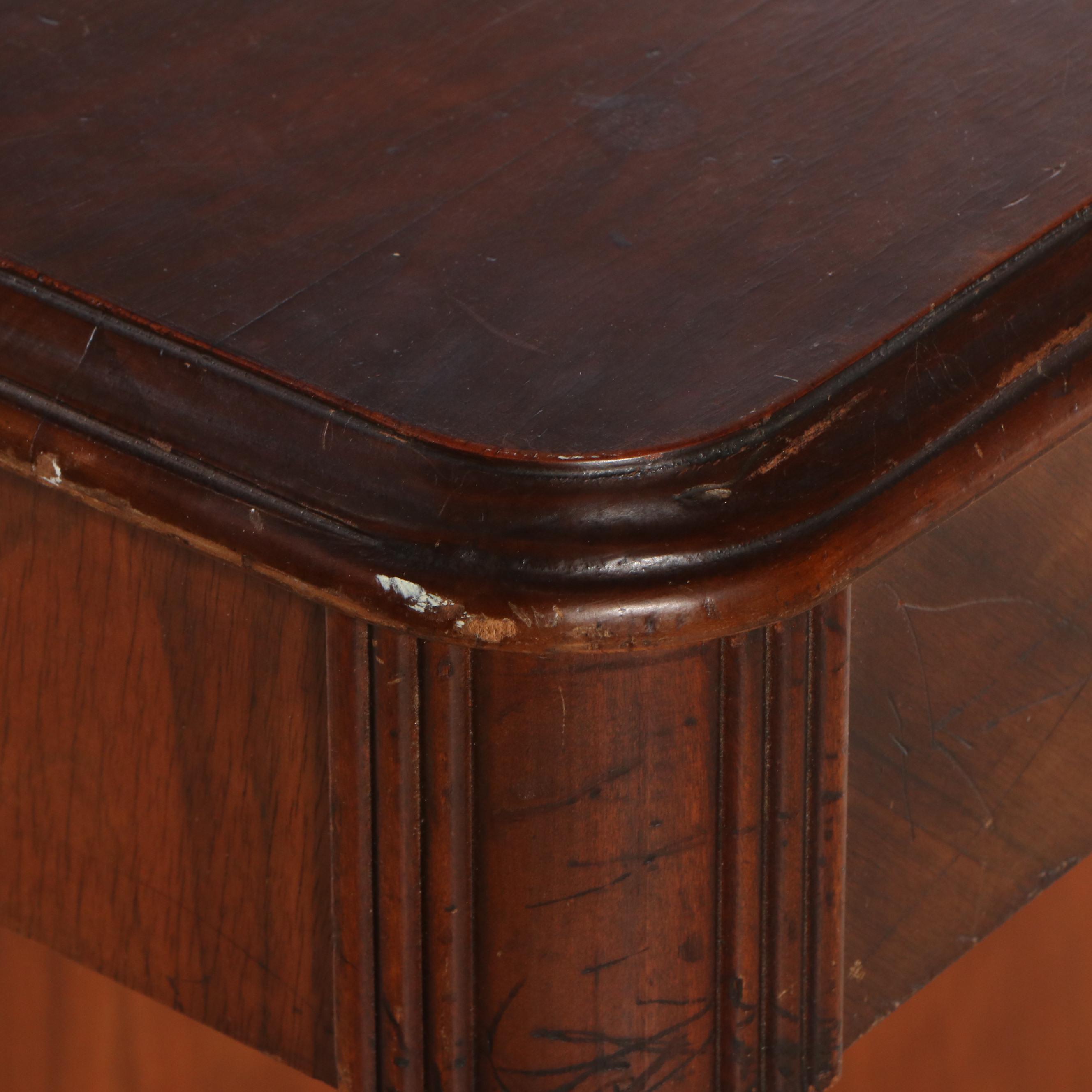 Art Deco Style Mahogany Dining Table with Six Mahogany Chairs