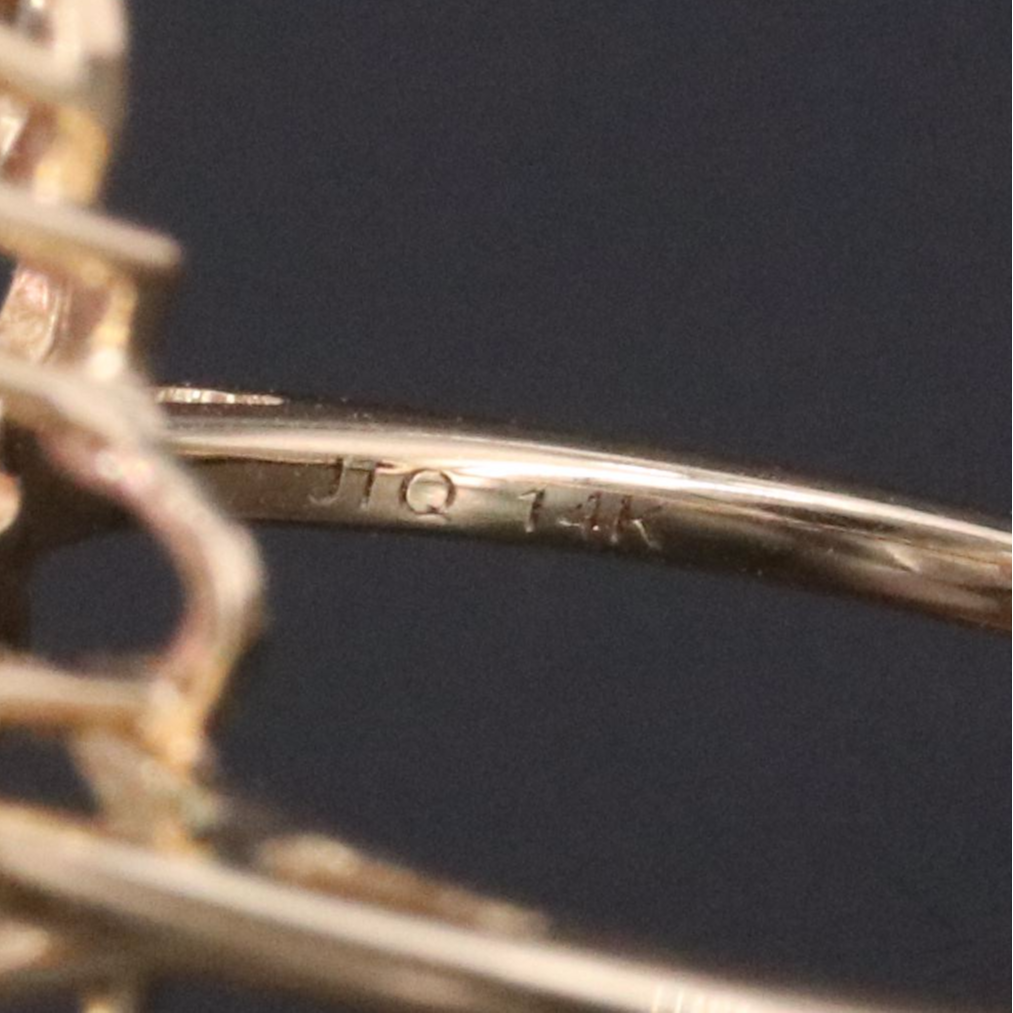 14K Tourmaline and White Sapphire Ring