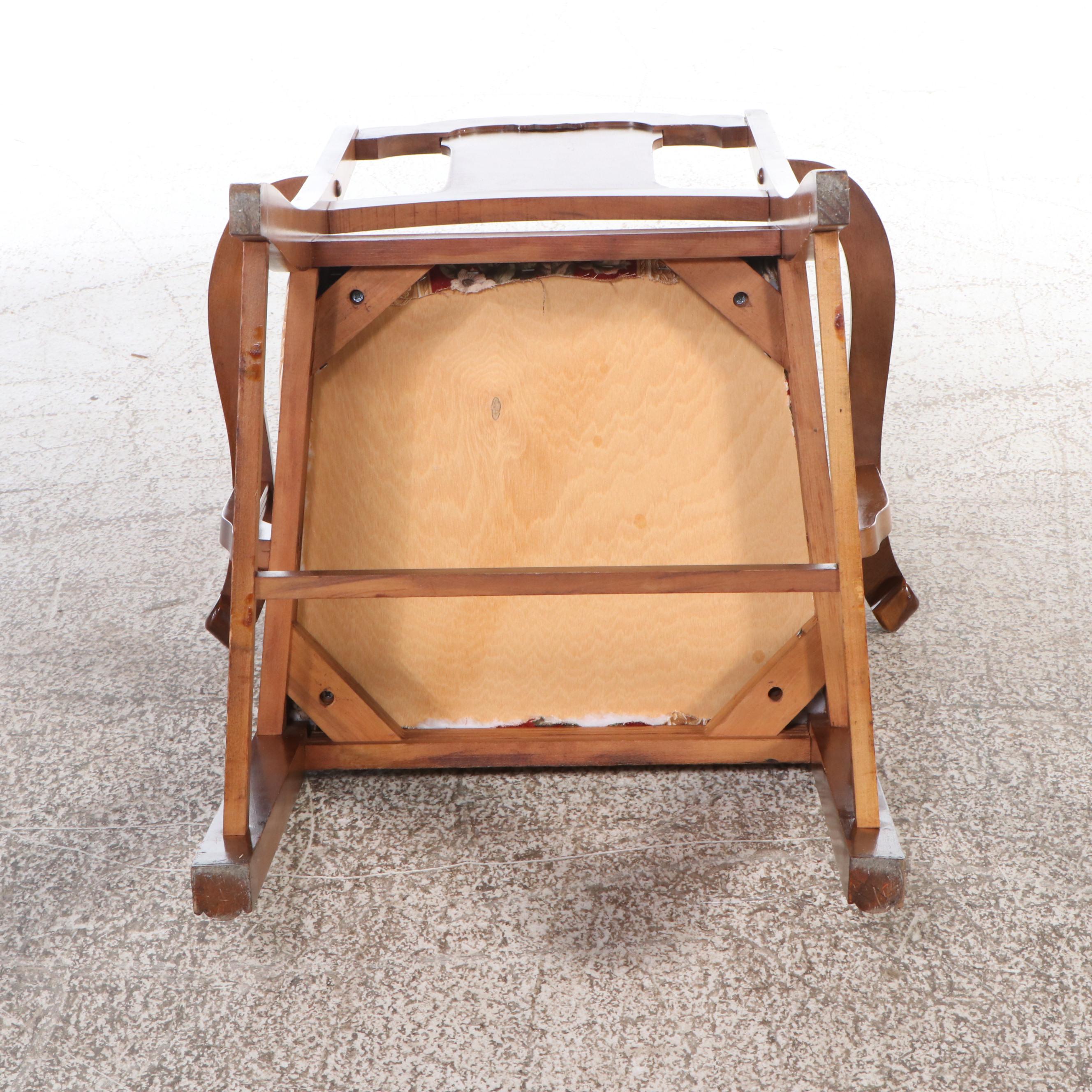 Art Deco Style Mahogany Dining Table with Six Mahogany Chairs