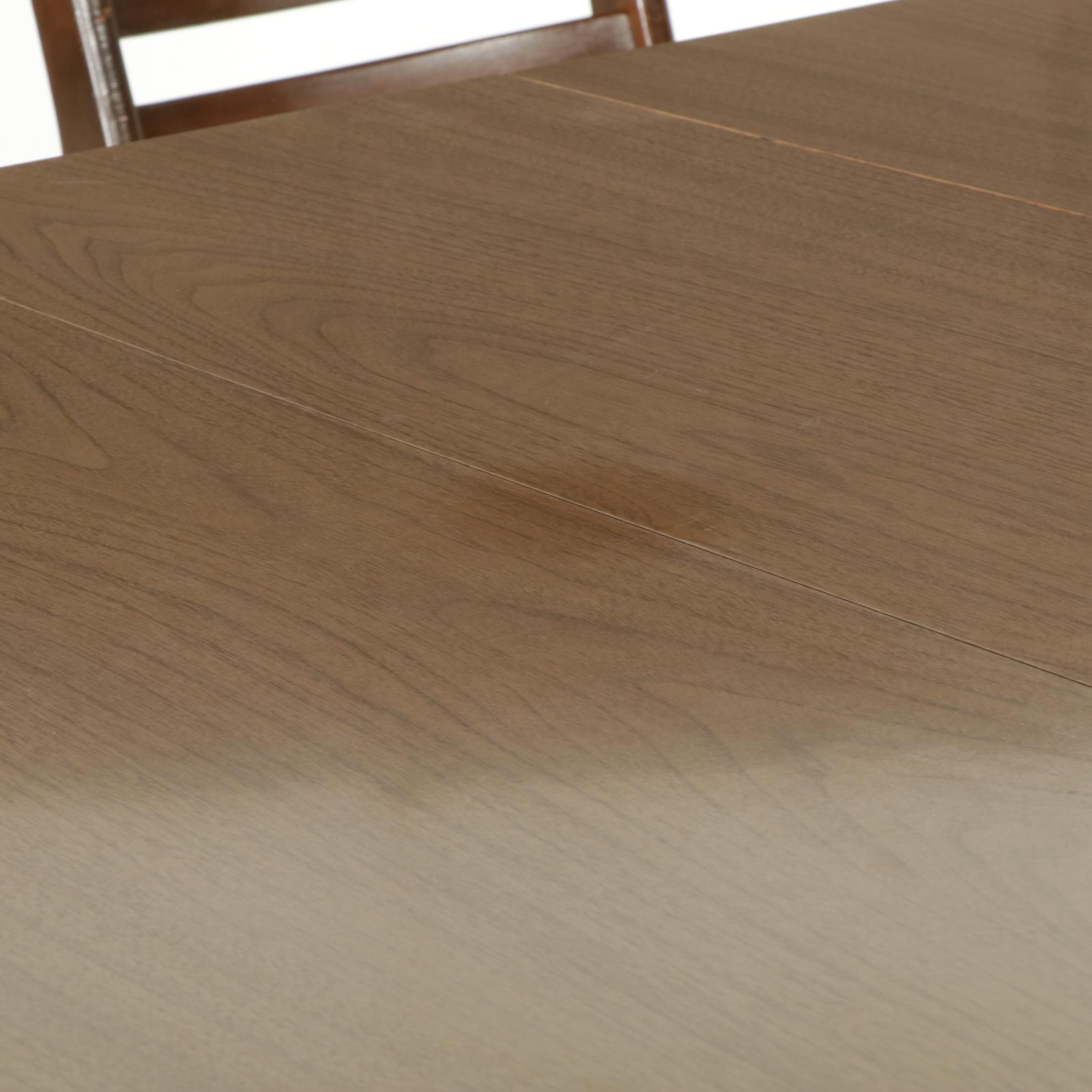 Mid Century Modern Drop-Leaf Dining Table with Six Chairs