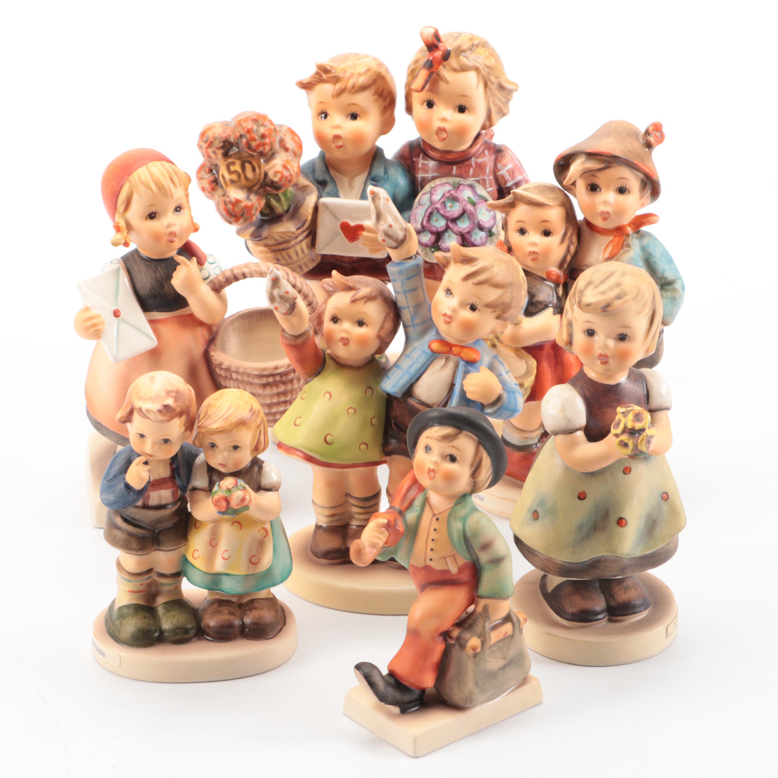 Goebel "The Love Lives On" and More Porcelain Figurines, Late 20th C.