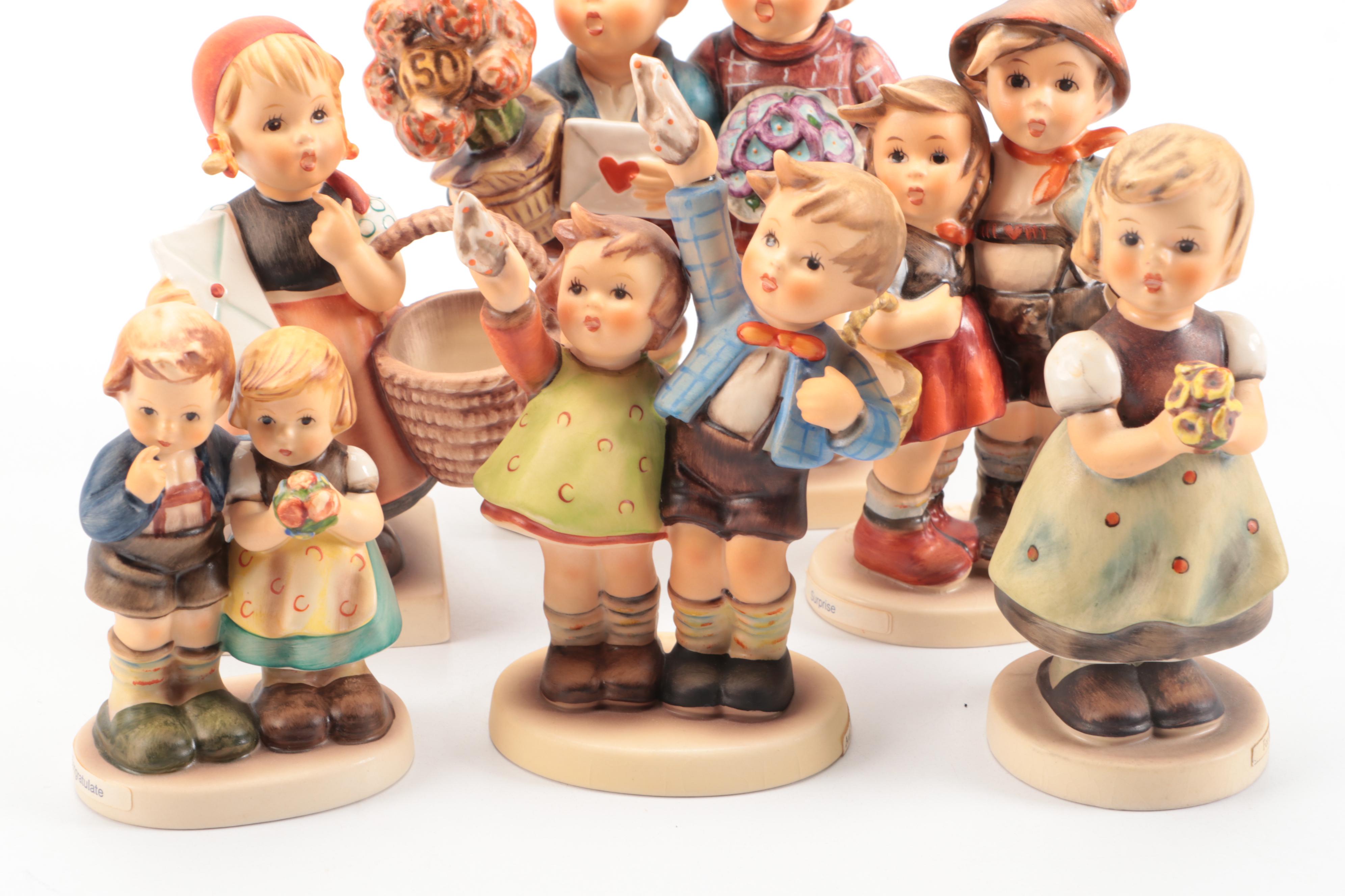 Goebel "The Love Lives On" and More Porcelain Figurines, Late 20th C.