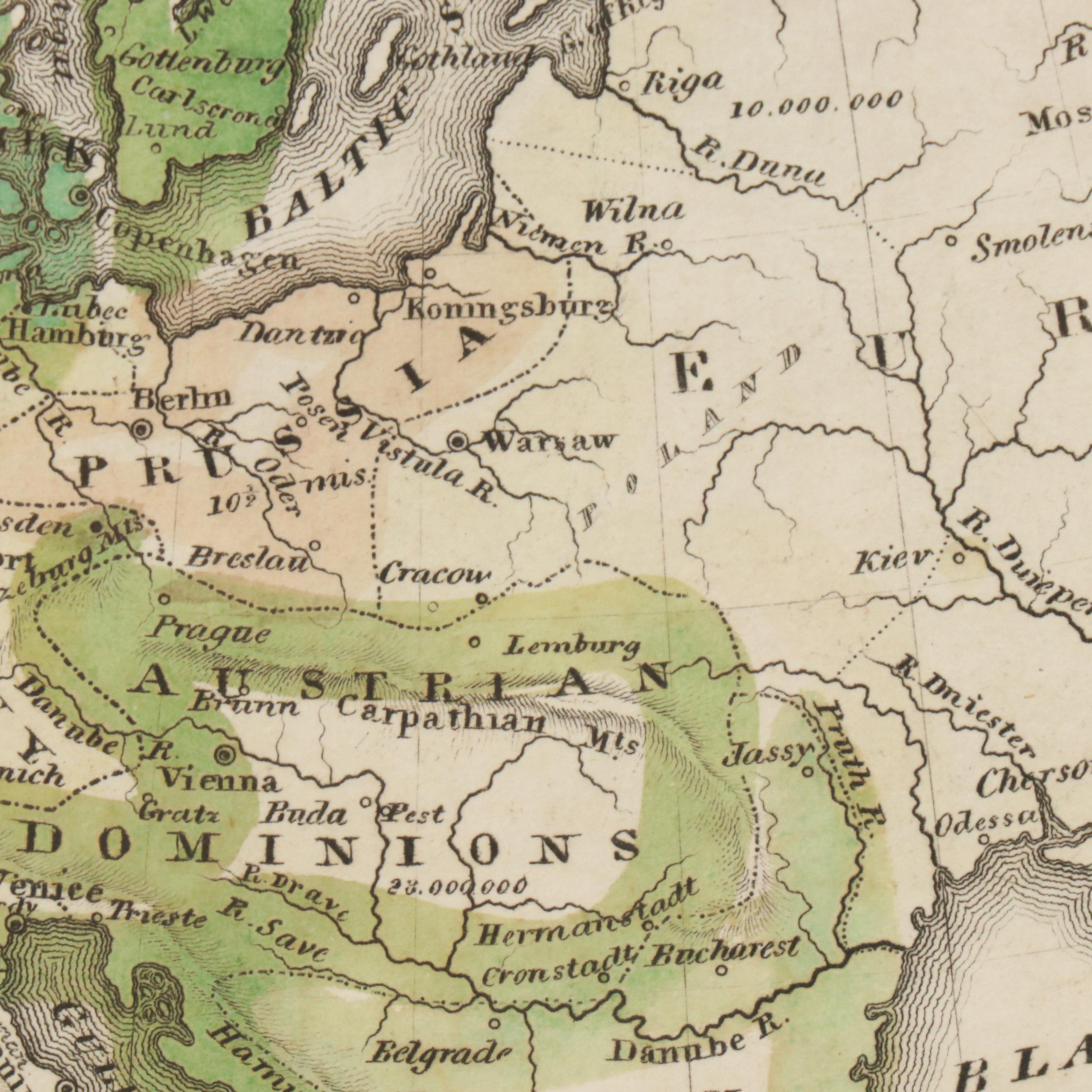 Hand-Colored Engraving Maps "Asia" and "Europe"