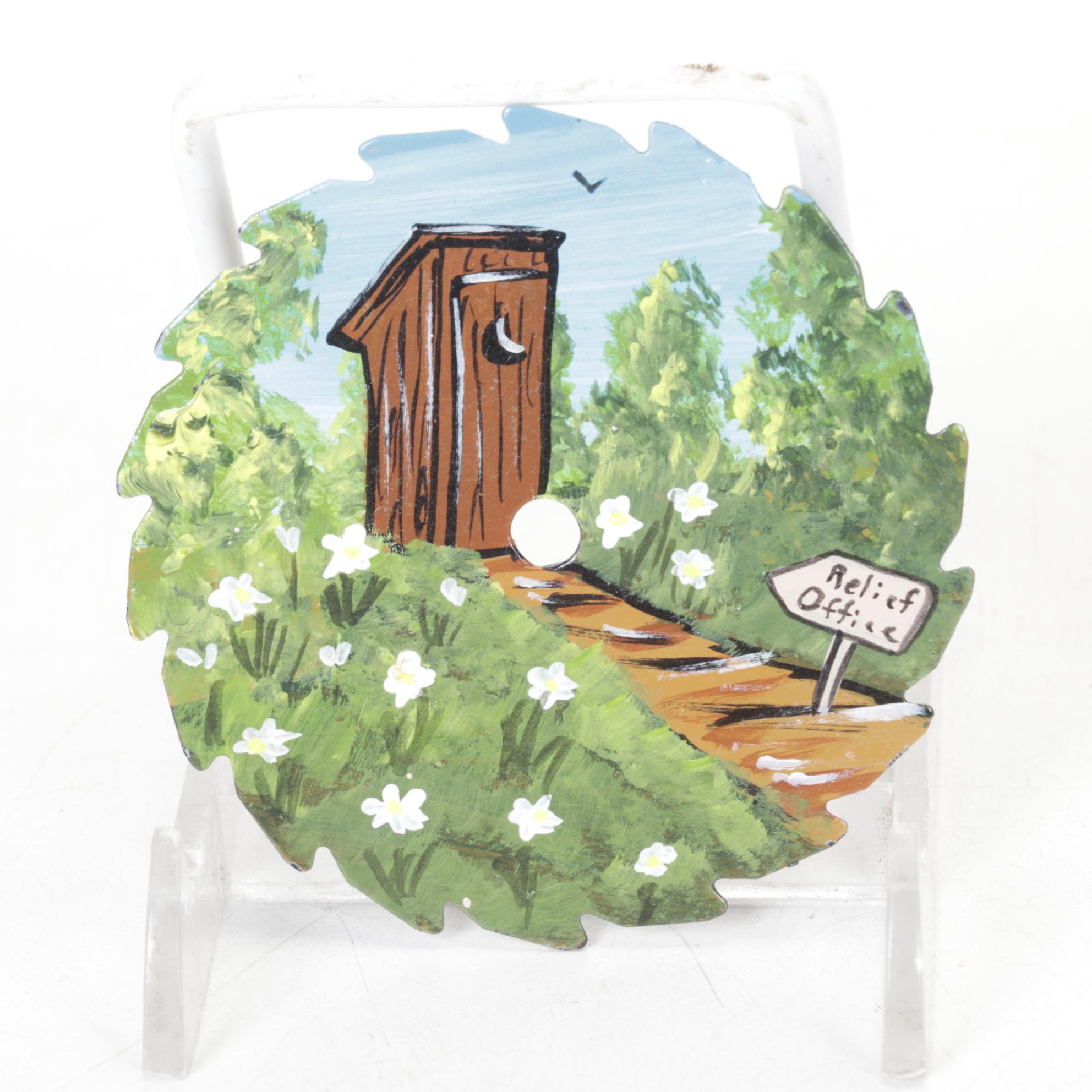 Smoky Mountain Artist Gallery Hand-Painted Saw Blade with More Outhouse Decor