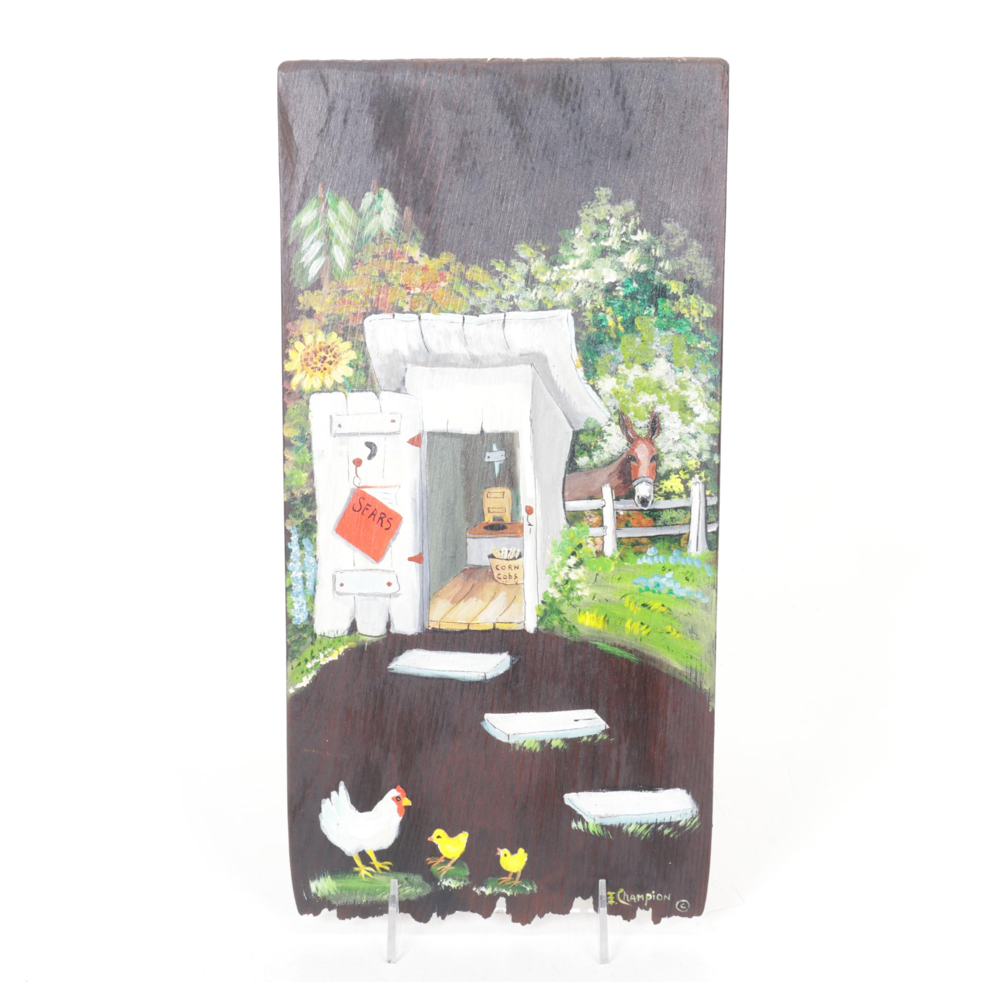 Smoky Mountain Artist Gallery Hand-Painted Saw Blade with More Outhouse Decor