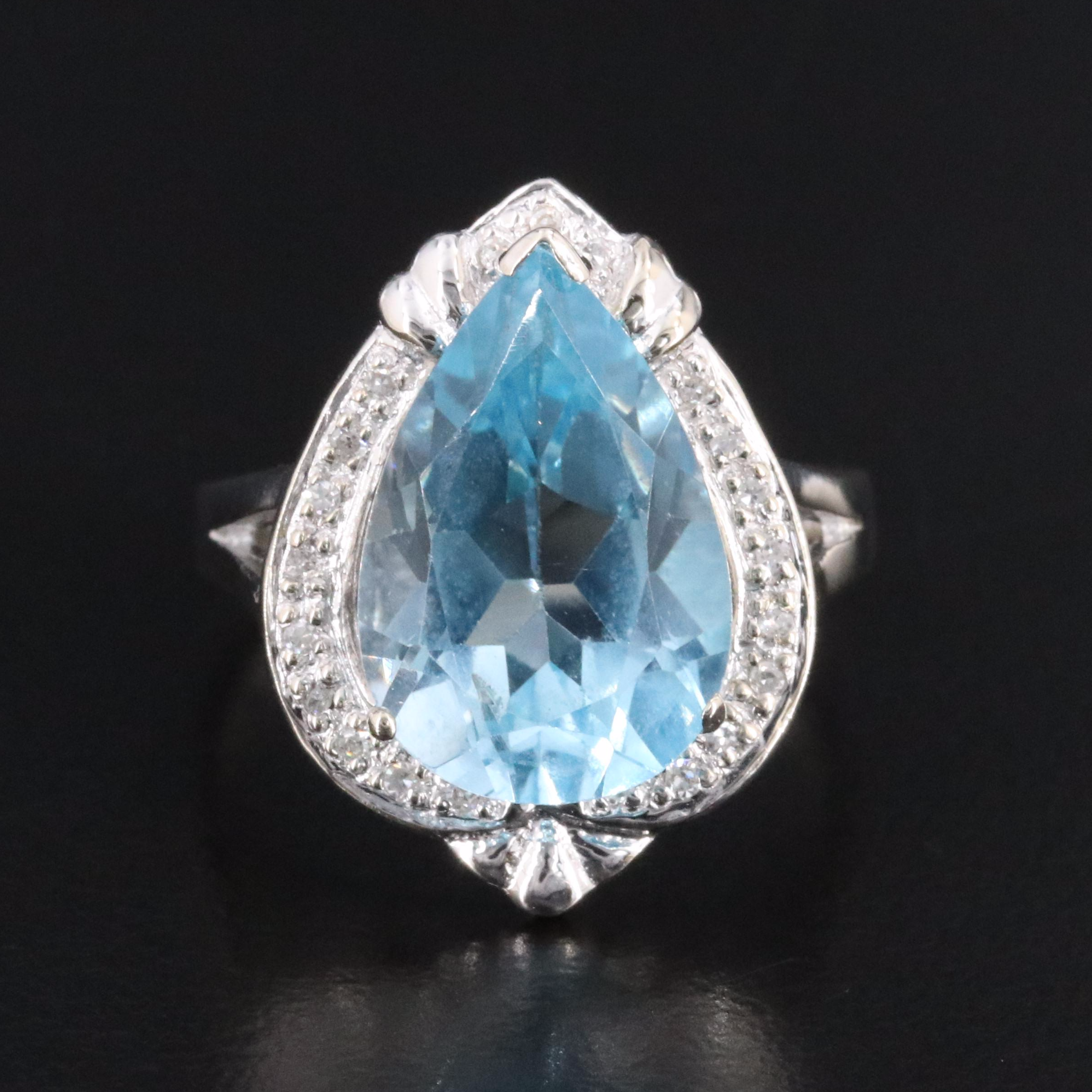 14K Topaz and Diamond Ring