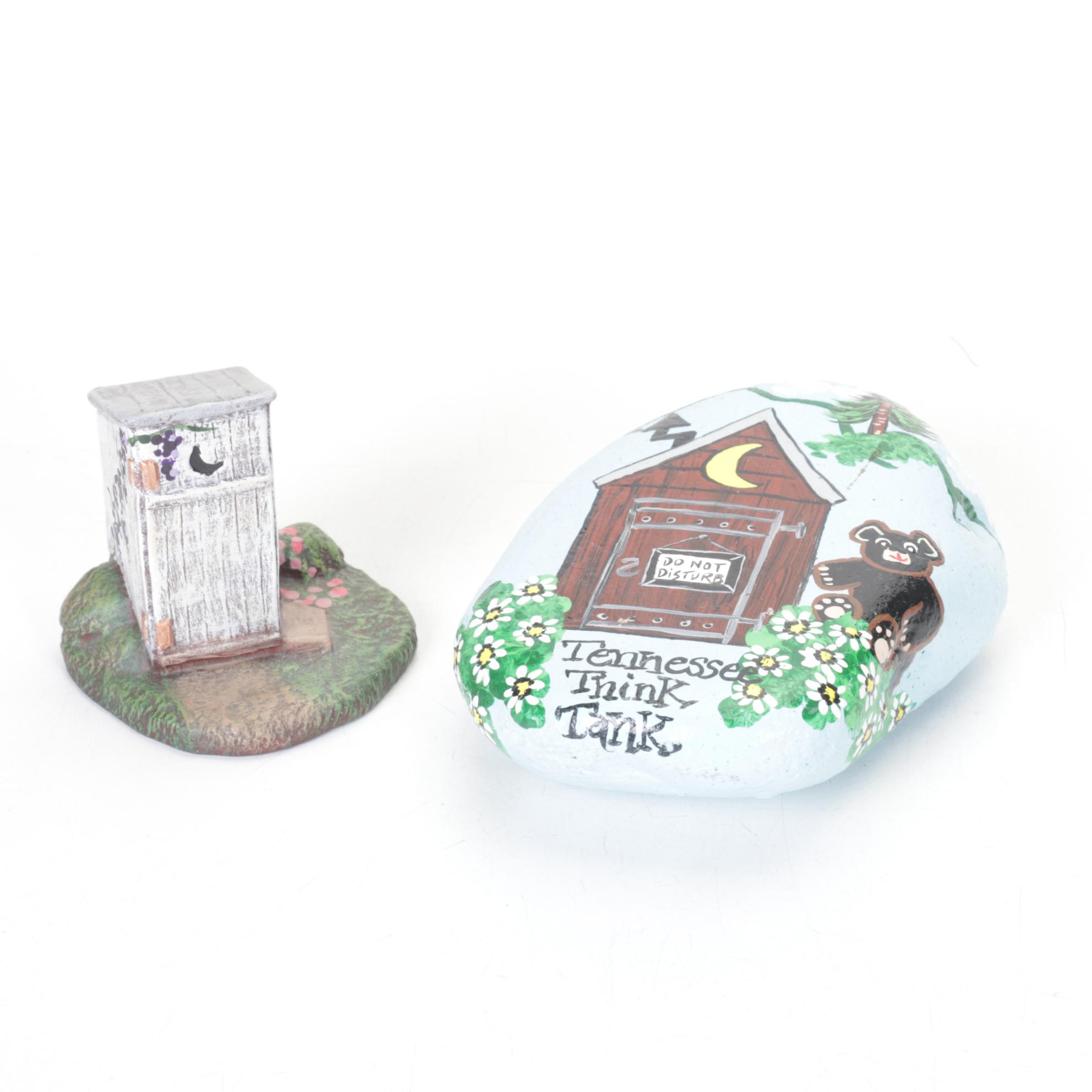 Smoky Mountain Artist Gallery Hand-Painted Saw Blade with More Outhouse Decor