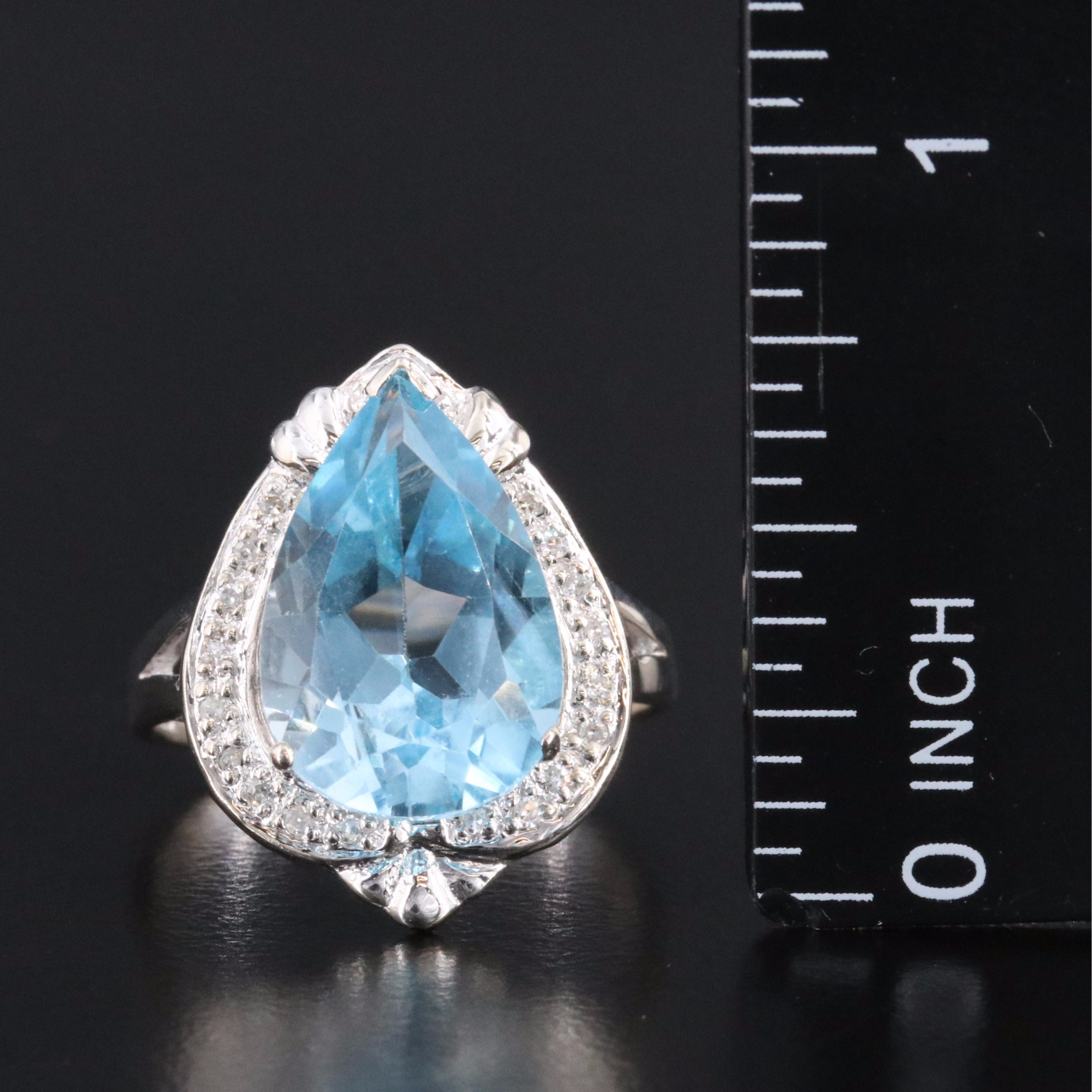 14K Topaz and Diamond Ring