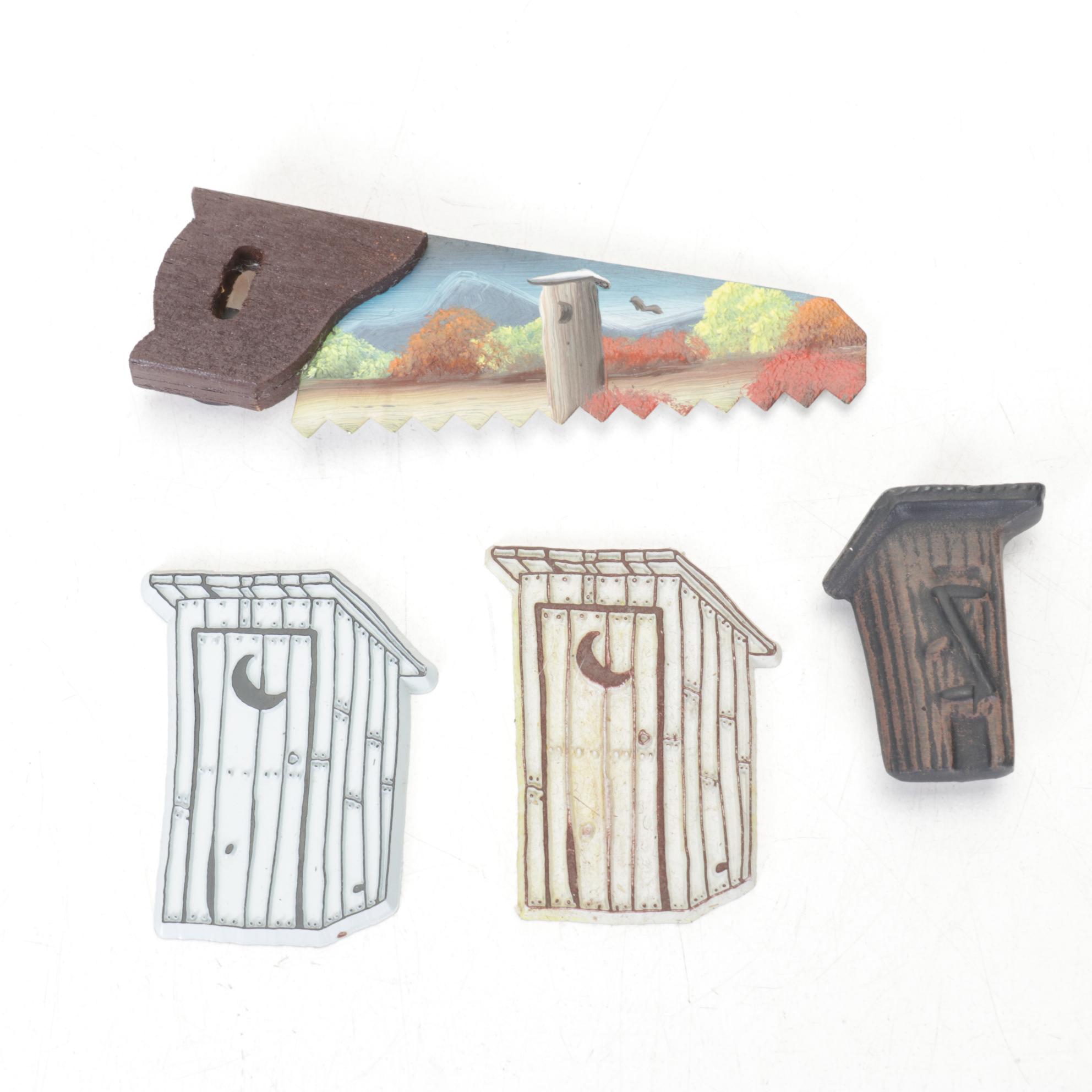 Smoky Mountain Artist Gallery Hand-Painted Saw Blade with More Outhouse Decor