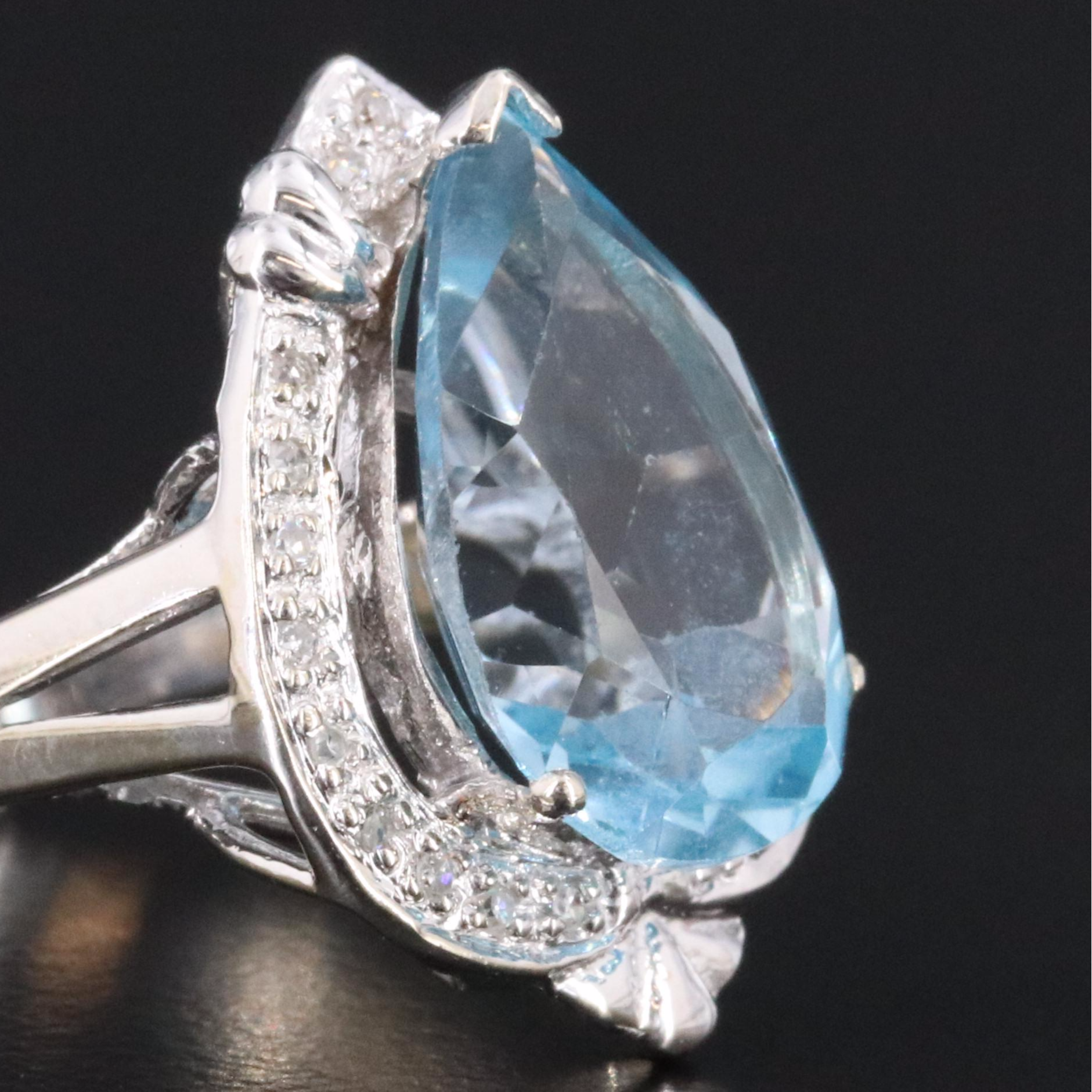 14K Topaz and Diamond Ring