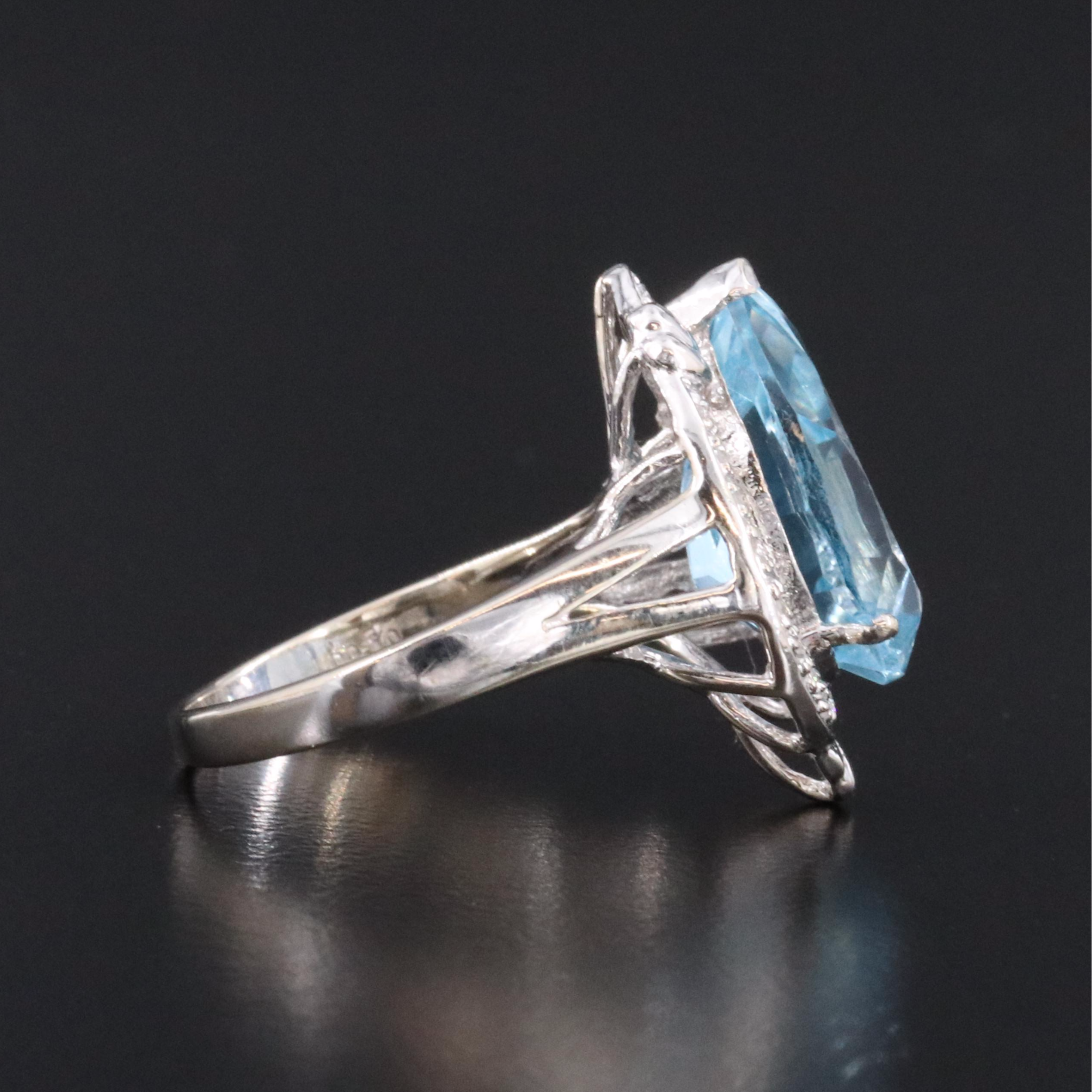 14K Topaz and Diamond Ring