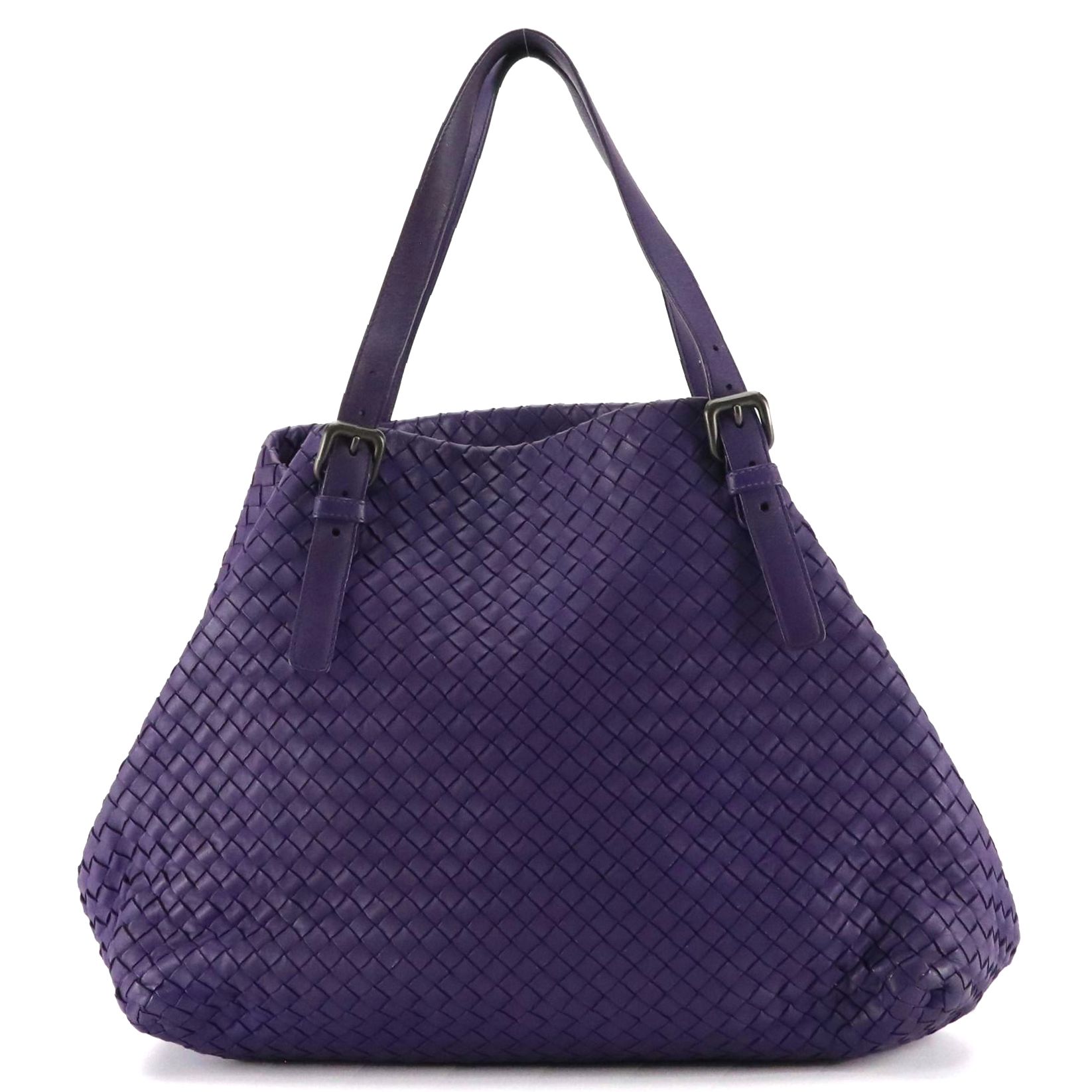 Bottega Veneta Slouchy Shoulder Bag in Deep Violet Intrecciato Nappa Leather