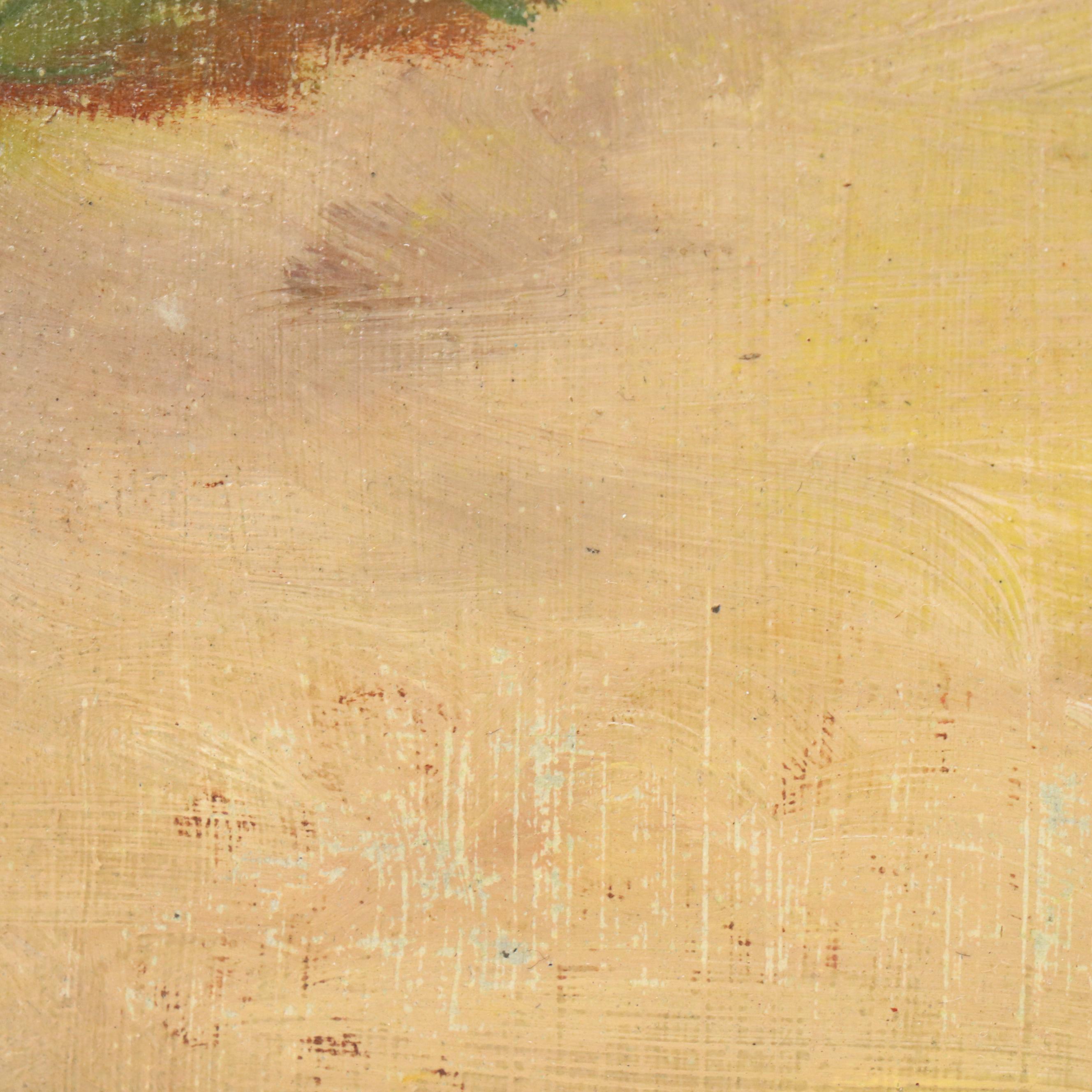 Attr. to Jeanne Reimbolt Townscape Oil Painting, Early 20th Century