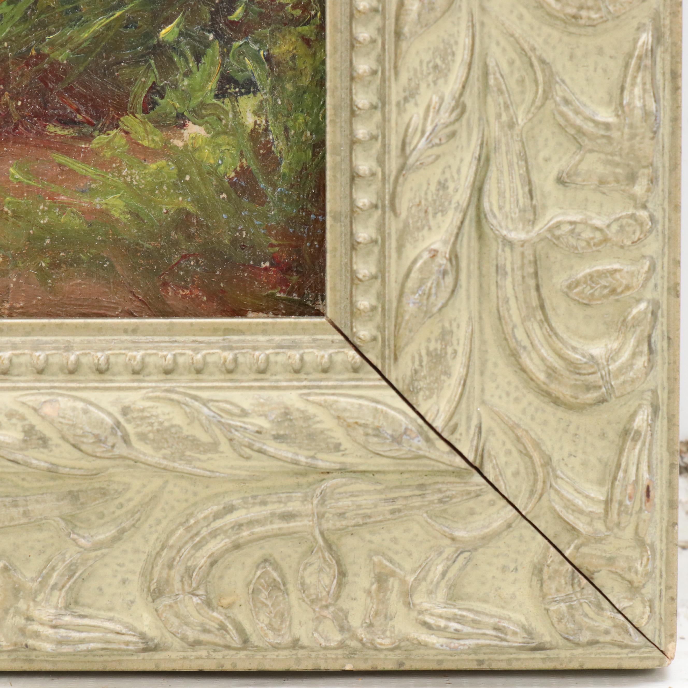 Attr. to Jeanne Reimbolt Townscape Oil Painting, Early 20th Century