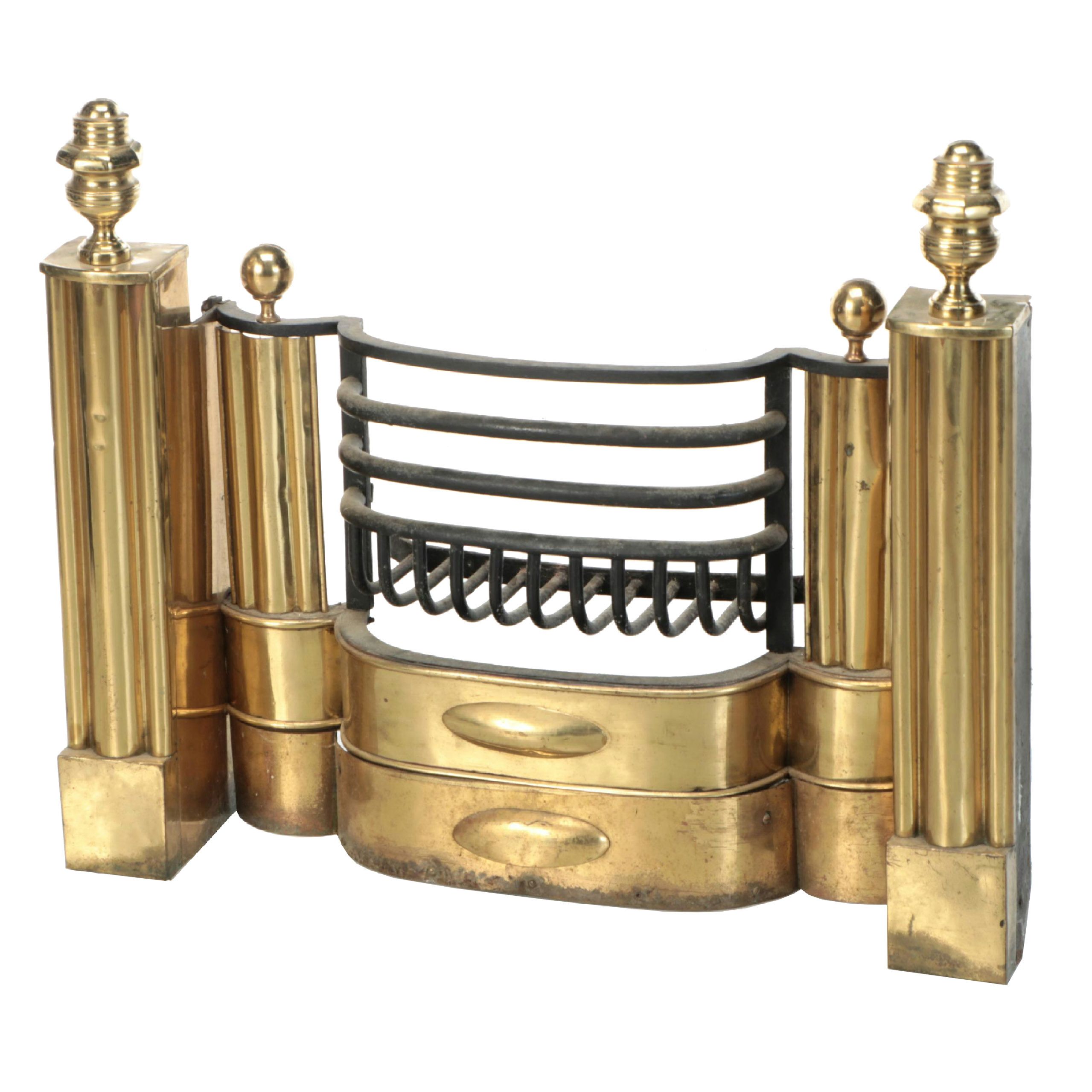 Brass Regency Style Fireplace Grate Insert