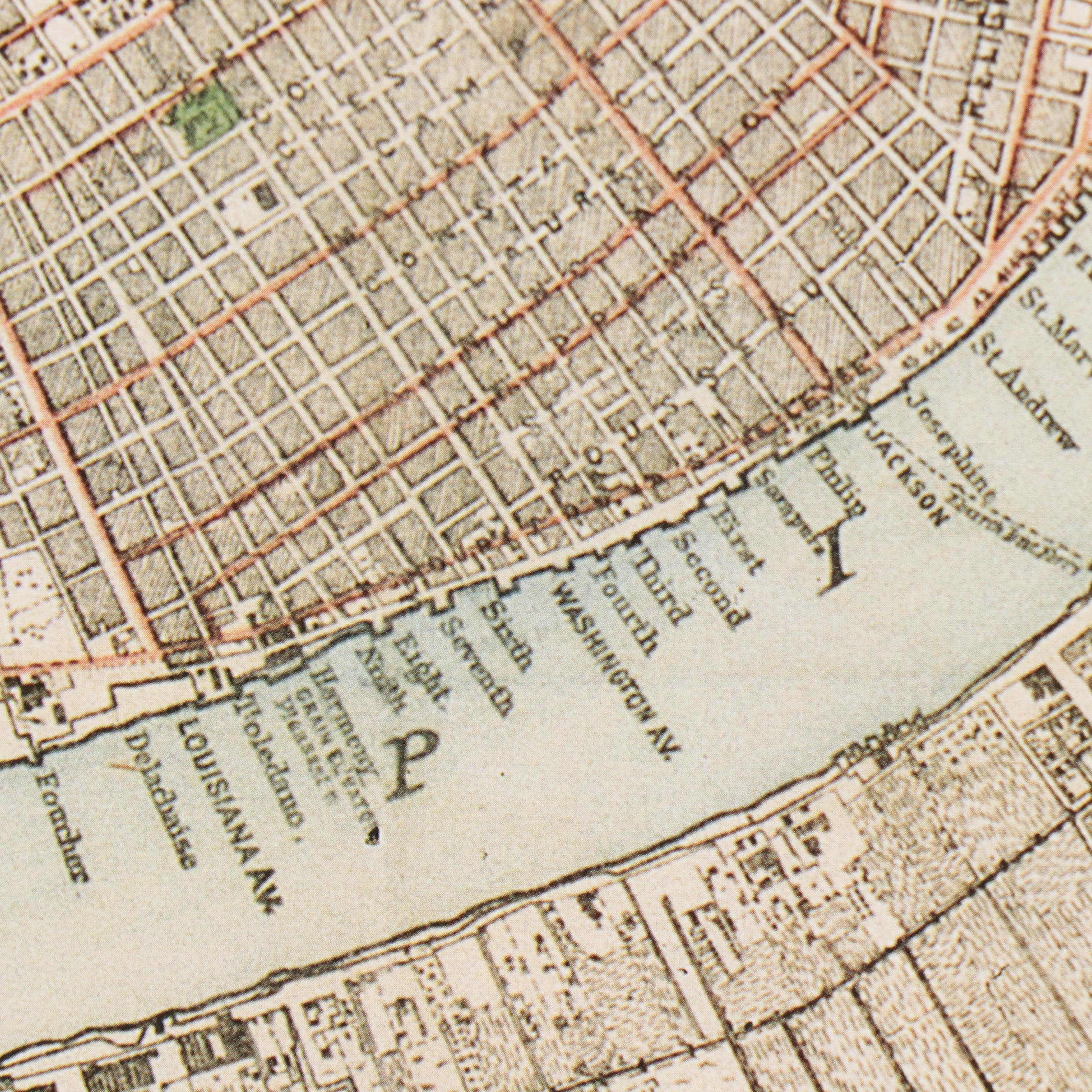 Offset Lithograph Map "Topographical and Drainage Map of New Orleans..."