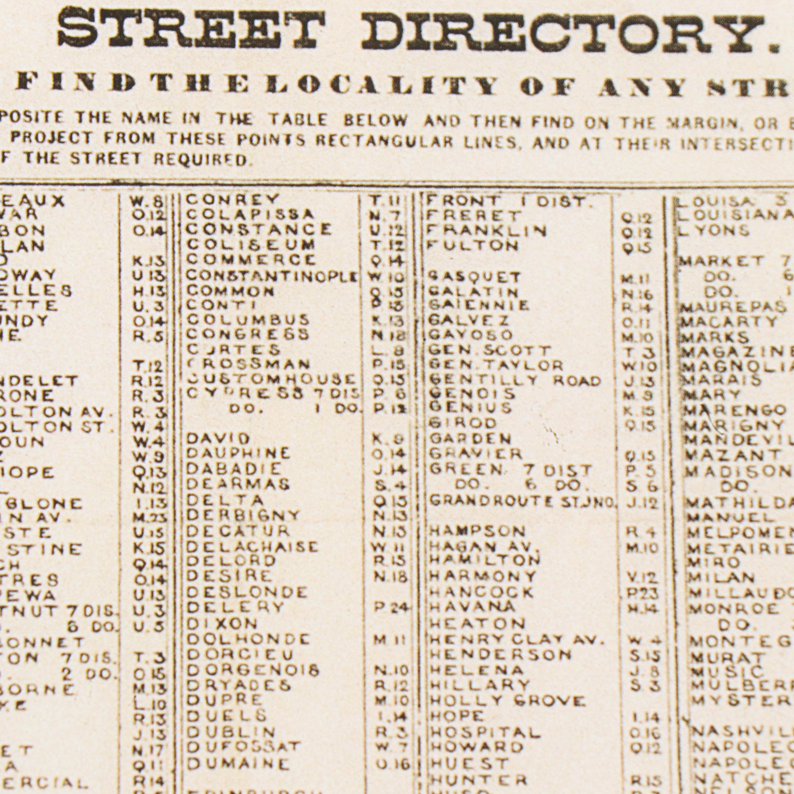 Offset Lithograph Map "Topographical and Drainage Map of New Orleans..."