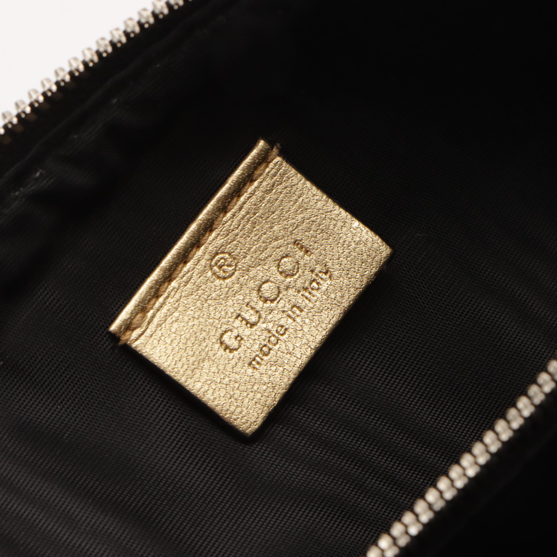 Gucci Sega Moon & Stars "GUCCY" Mini Crossbody Bag in Metallic Gold Leather
