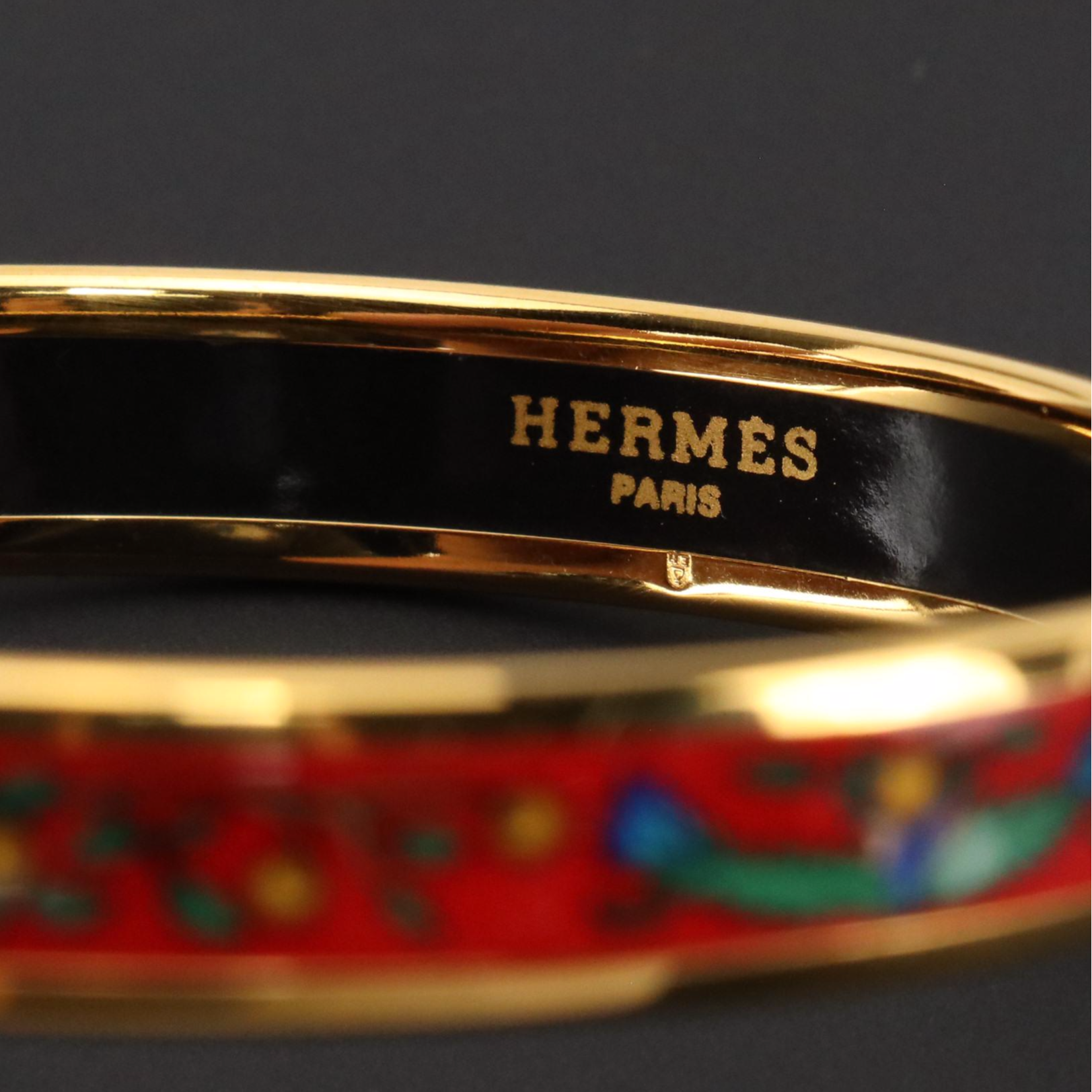 Hermès Narrow Enamel Bangle Bracelet