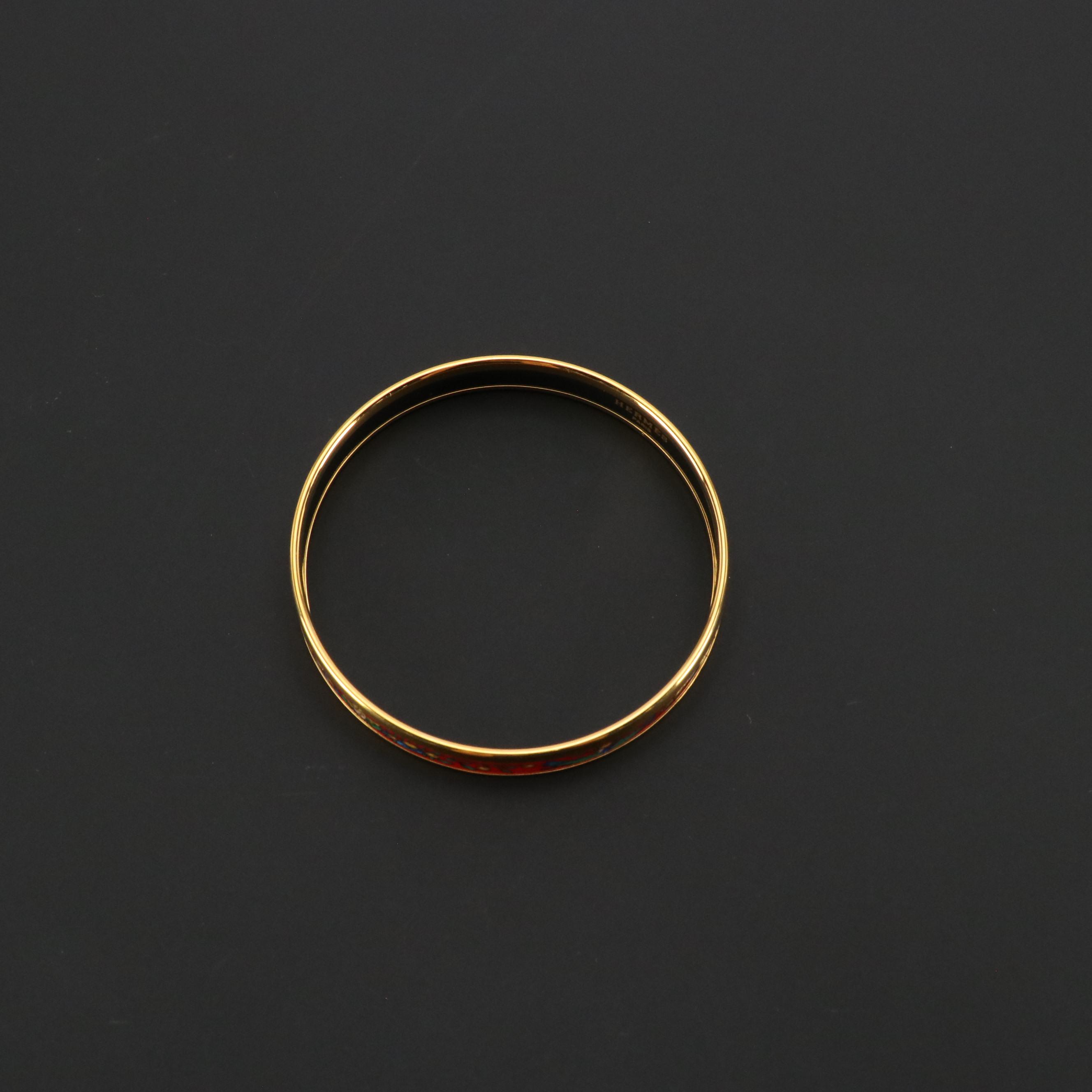 Hermès Narrow Enamel Bangle Bracelet