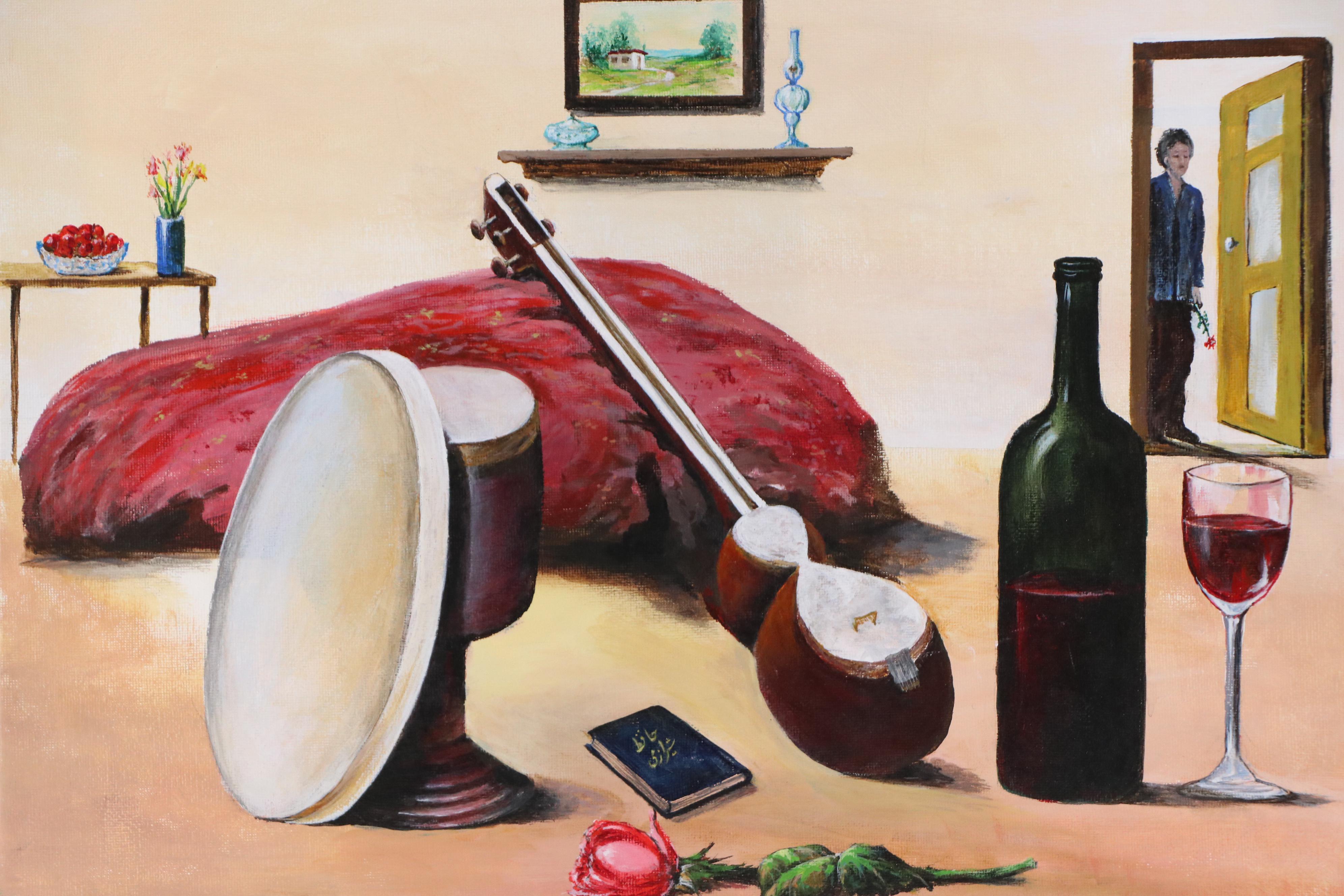 G. Parva Still Life Acrylic Painting, Late 20th Century