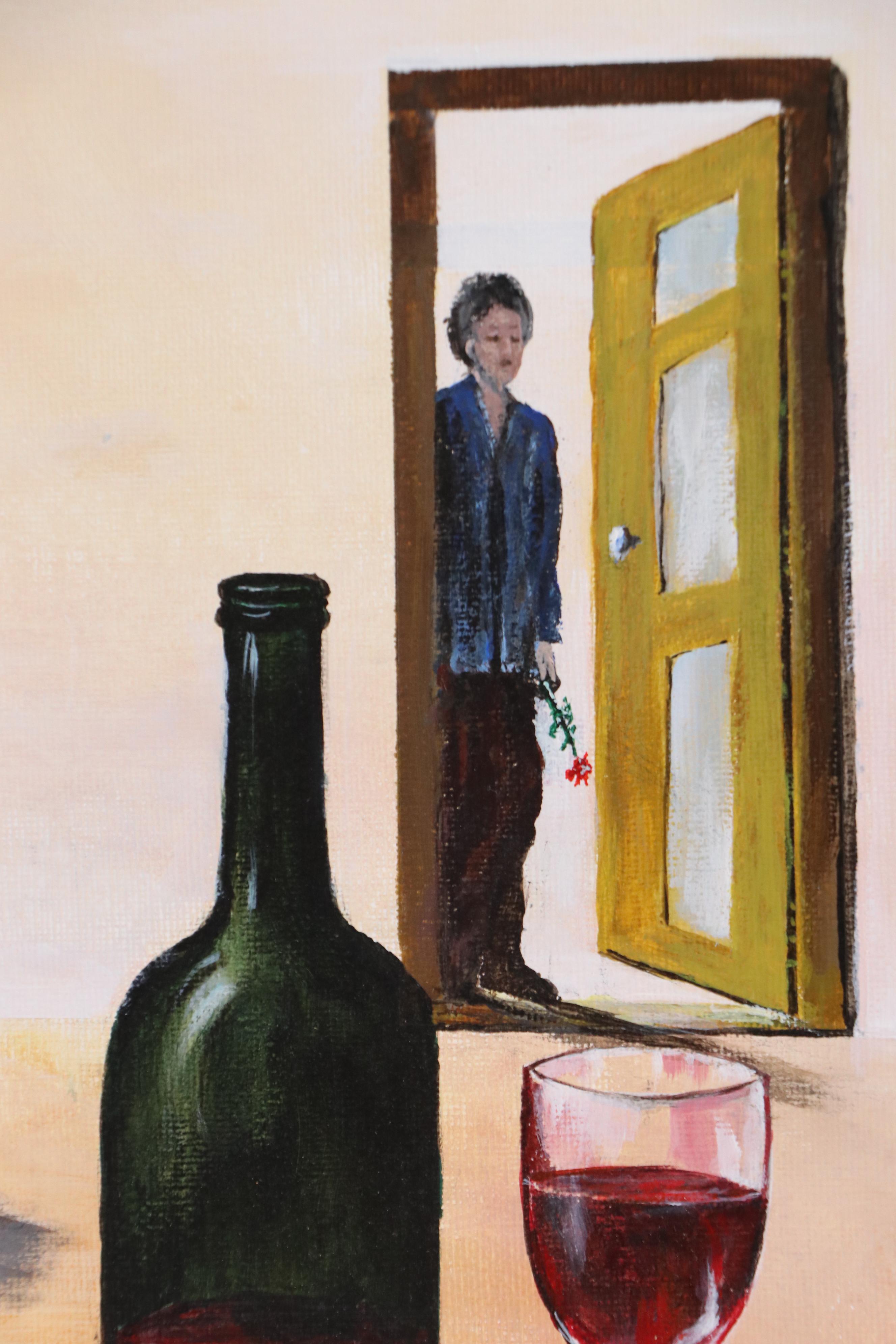 G. Parva Still Life Acrylic Painting, Late 20th Century