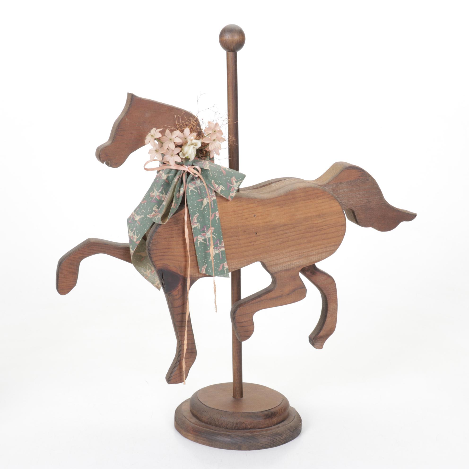Hand-Crafted Carousel Horse Figurines & Puzzle