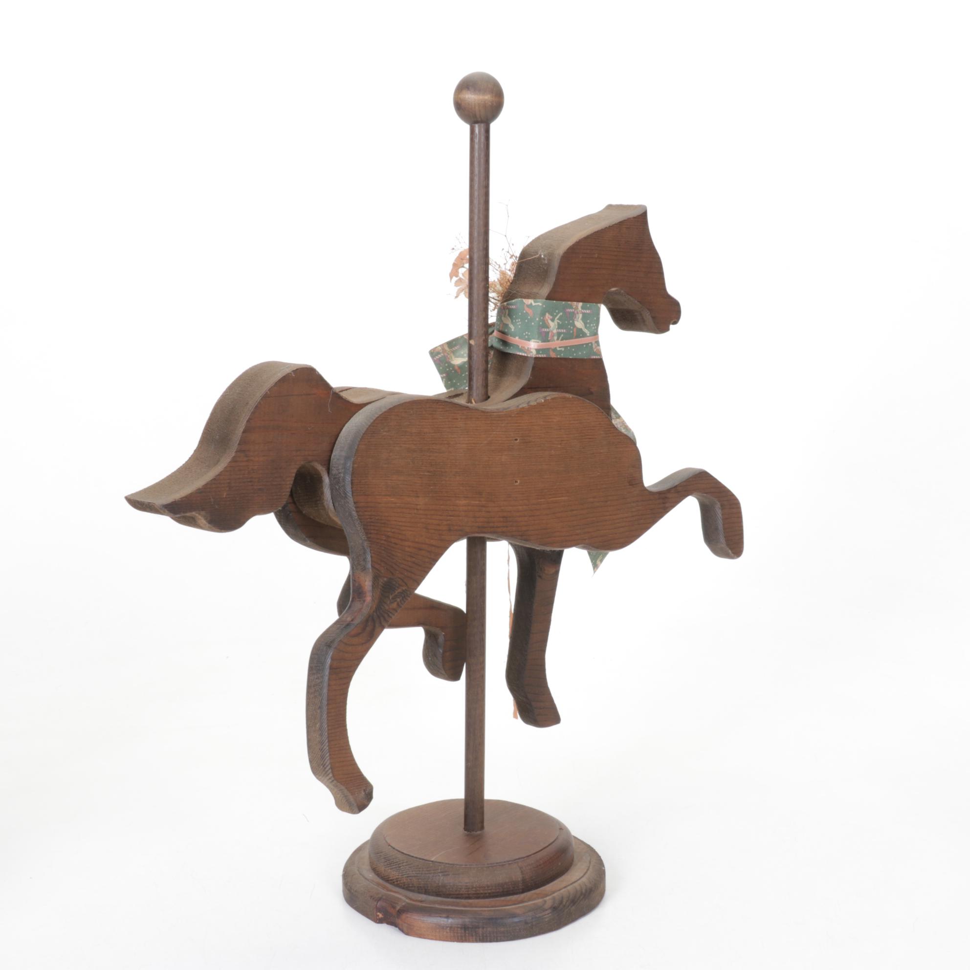 Hand-Crafted Carousel Horse Figurines & Puzzle