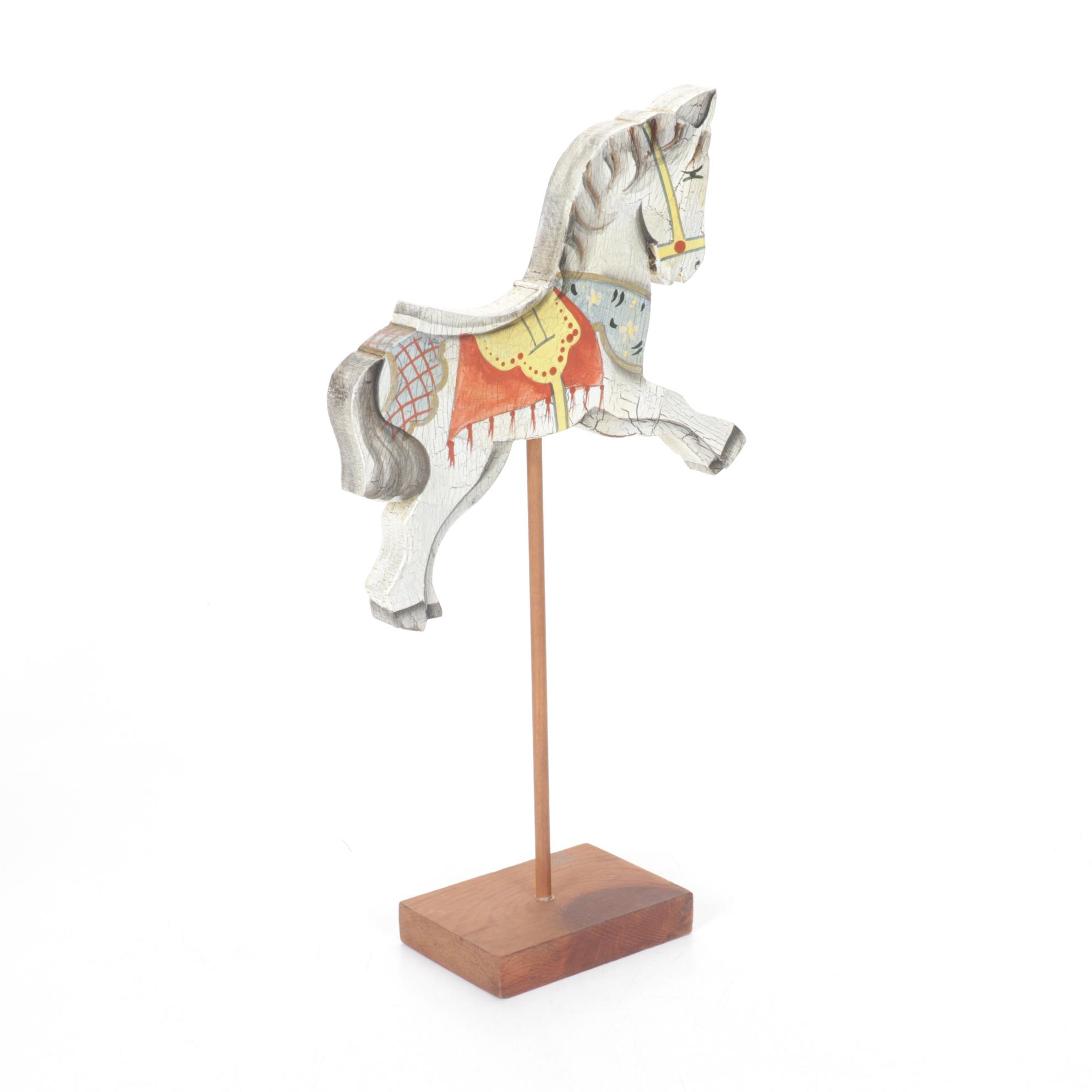 Hand-Crafted Carousel Horse Figurines & Puzzle
