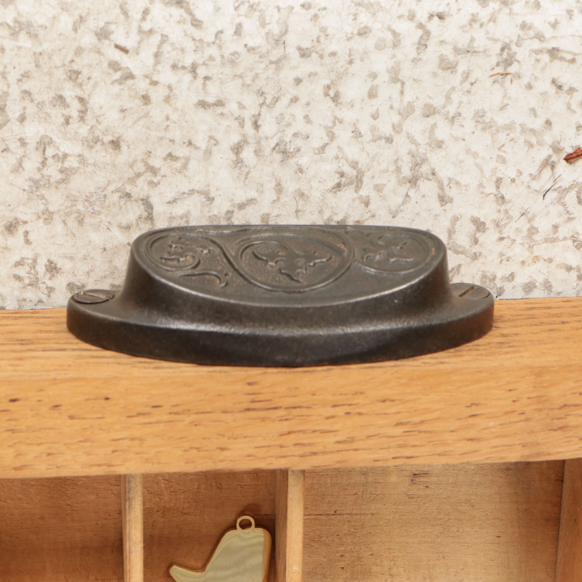 Wooden Printer's Letterpress Typeset Tray of Farm Miniatures & More Memorabilia