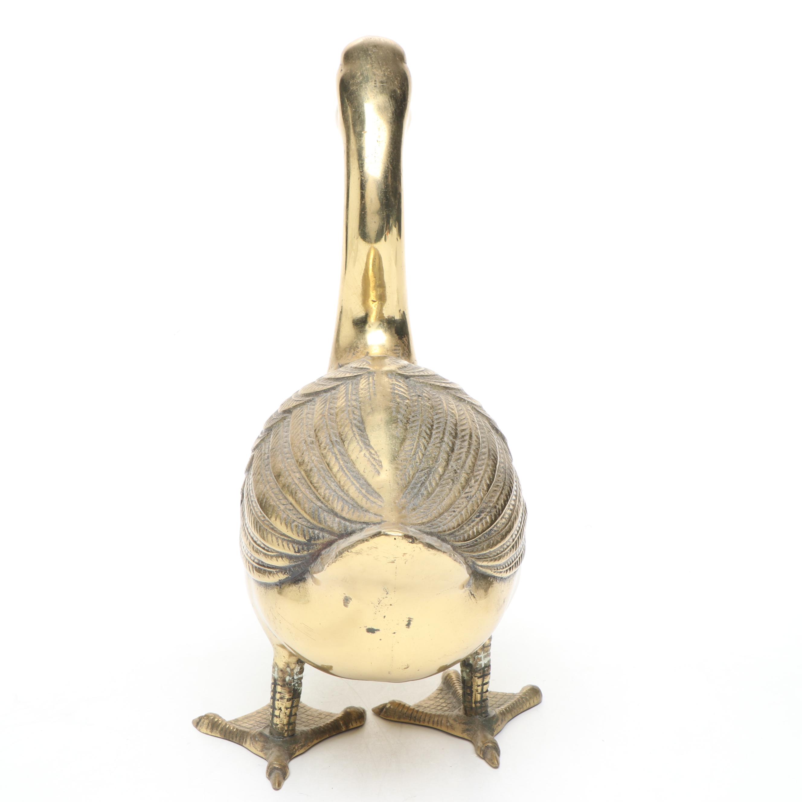 Brass Honking Knobbed Goose Figure