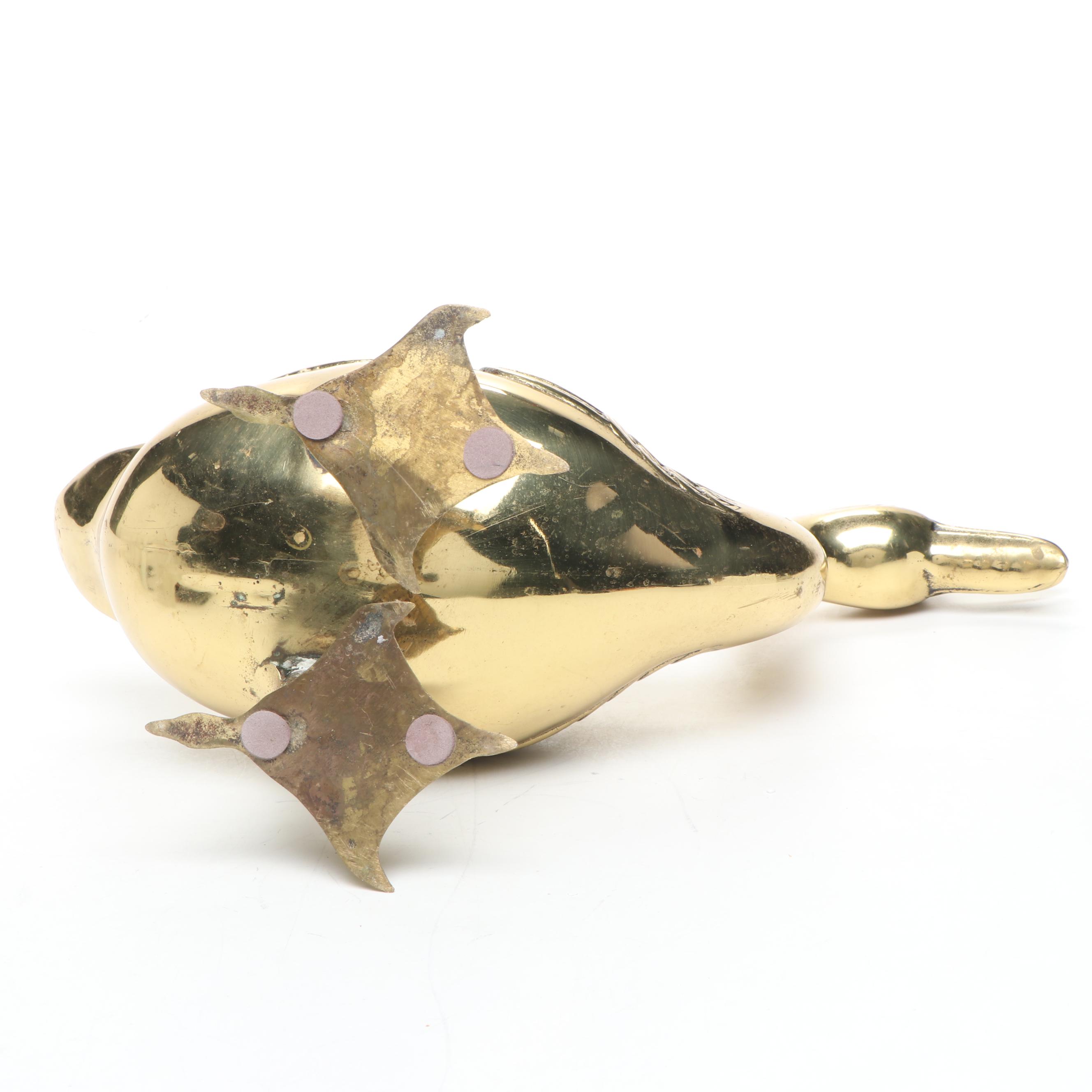 Brass Honking Knobbed Goose Figure