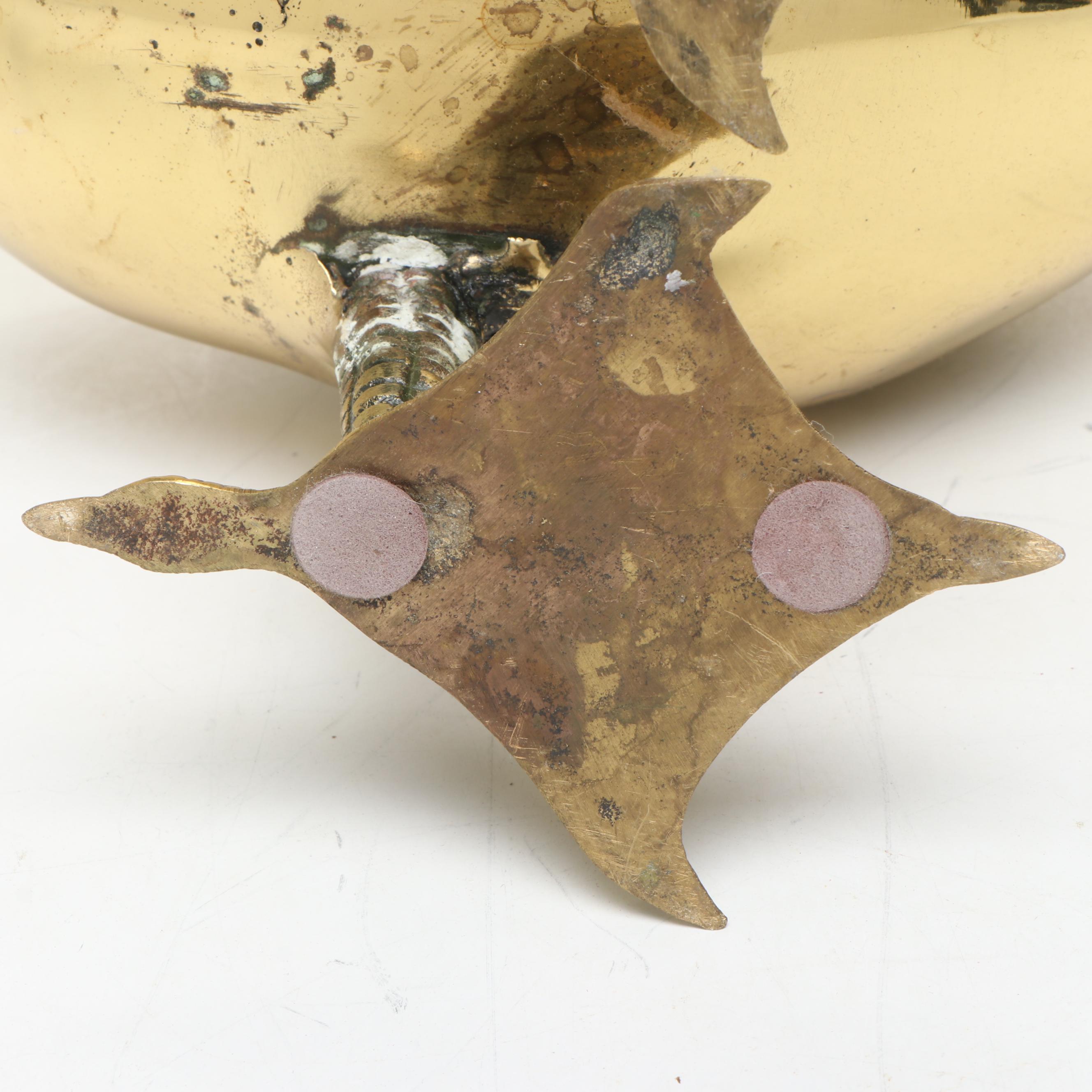 Brass Honking Knobbed Goose Figure