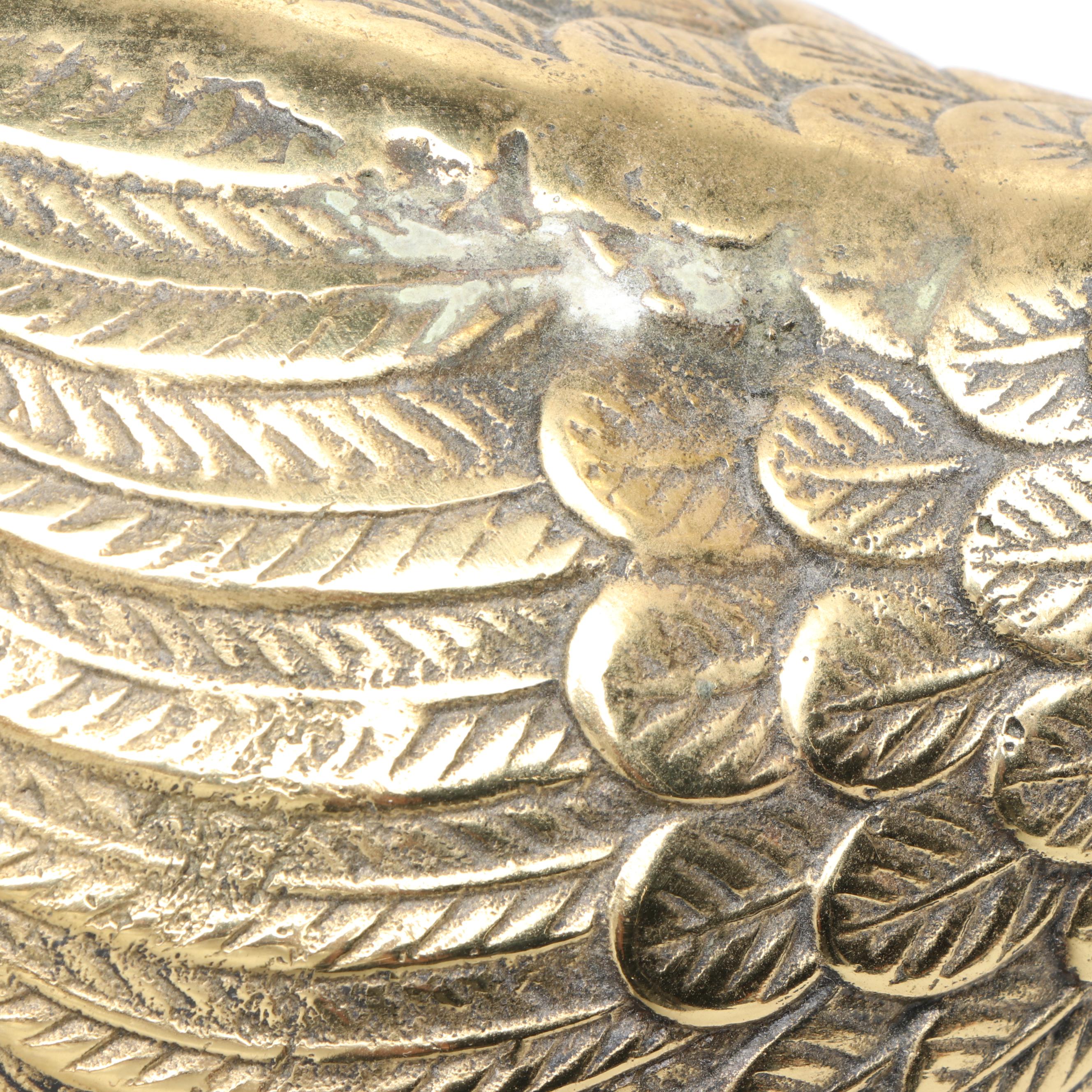 Brass Honking Knobbed Goose Figure