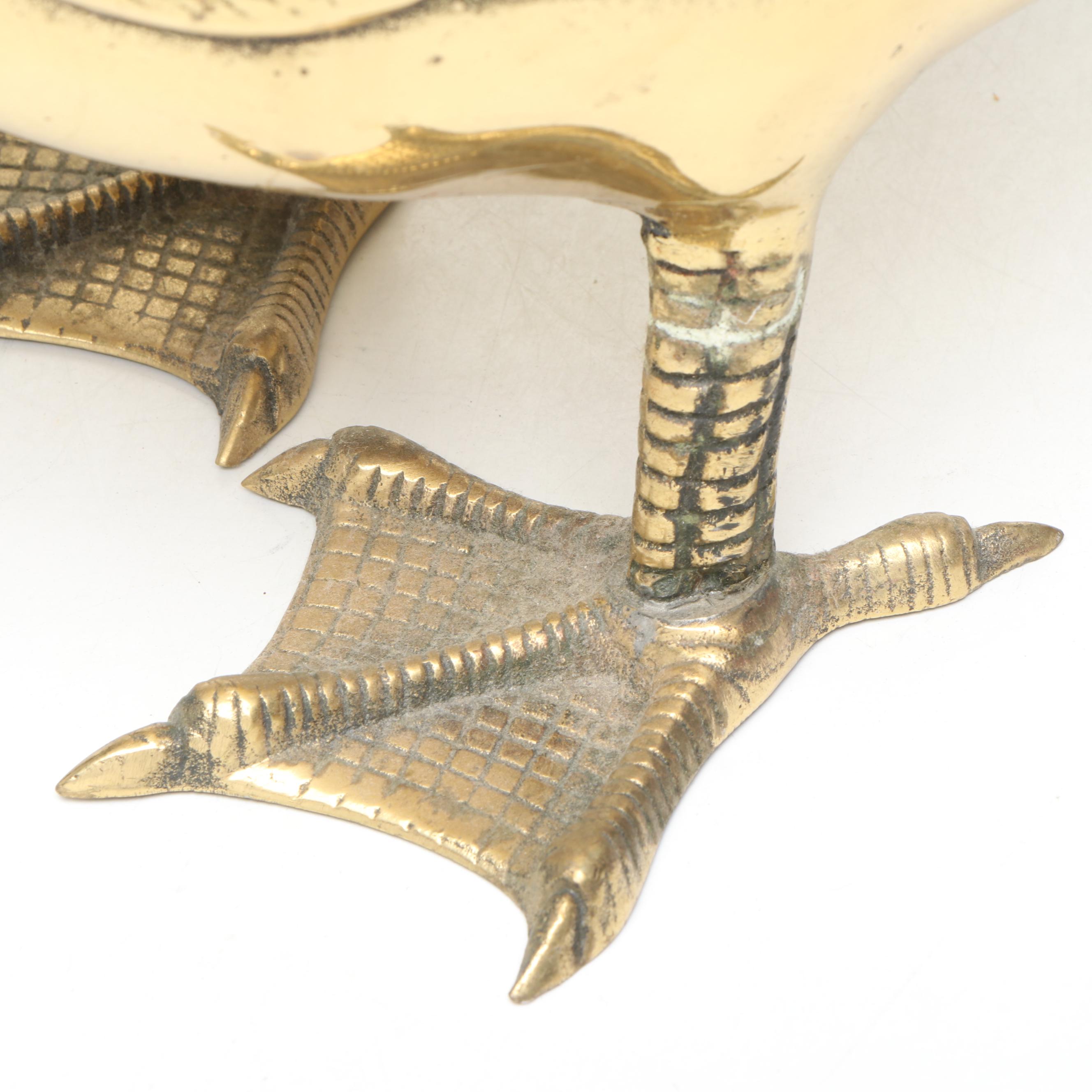 Brass Honking Knobbed Goose Figure