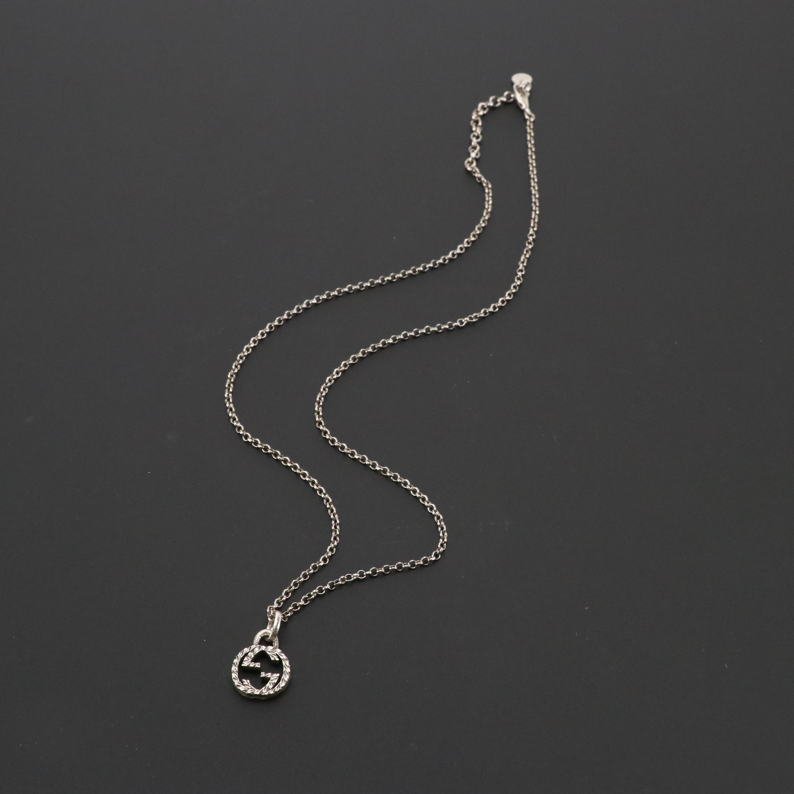 Gucci GG Sterling Silver Necklace in Box