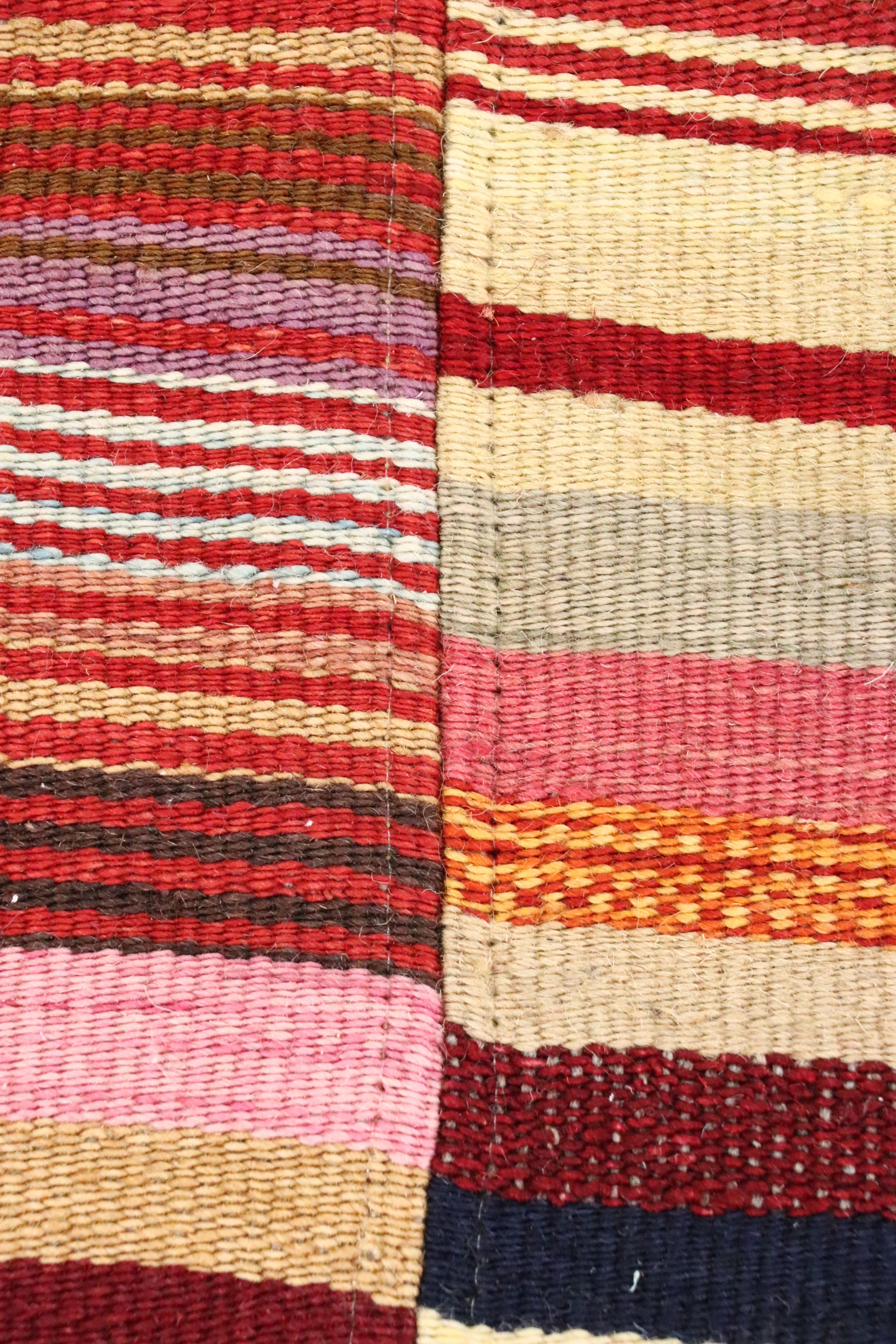 4'7 x 6'7 Handwoven Stitched-Panel Flatweave Area Rug