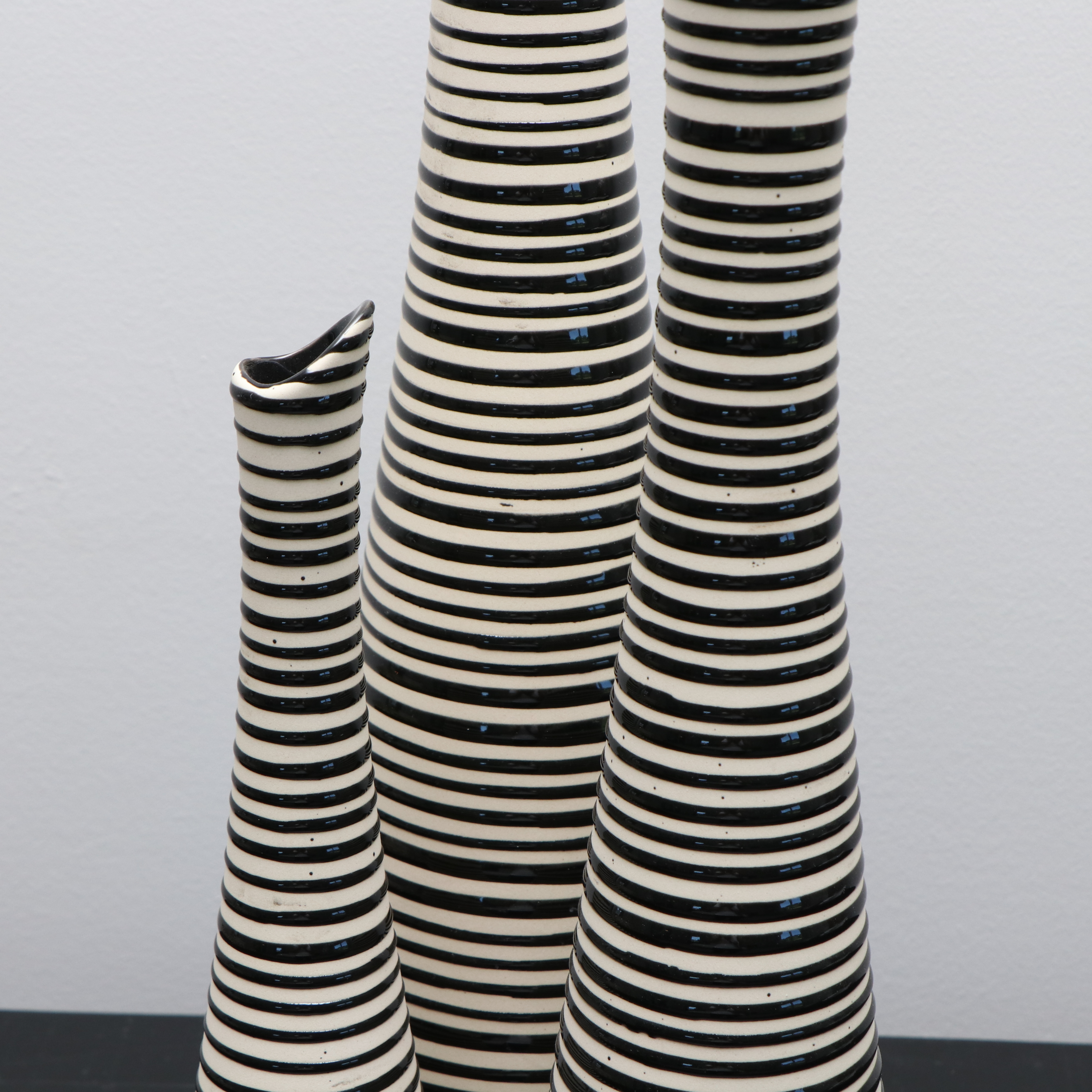 Stylecraft "Rochford" Textured Glass Table Lamp, Surya "Emily" Vases, and Décor