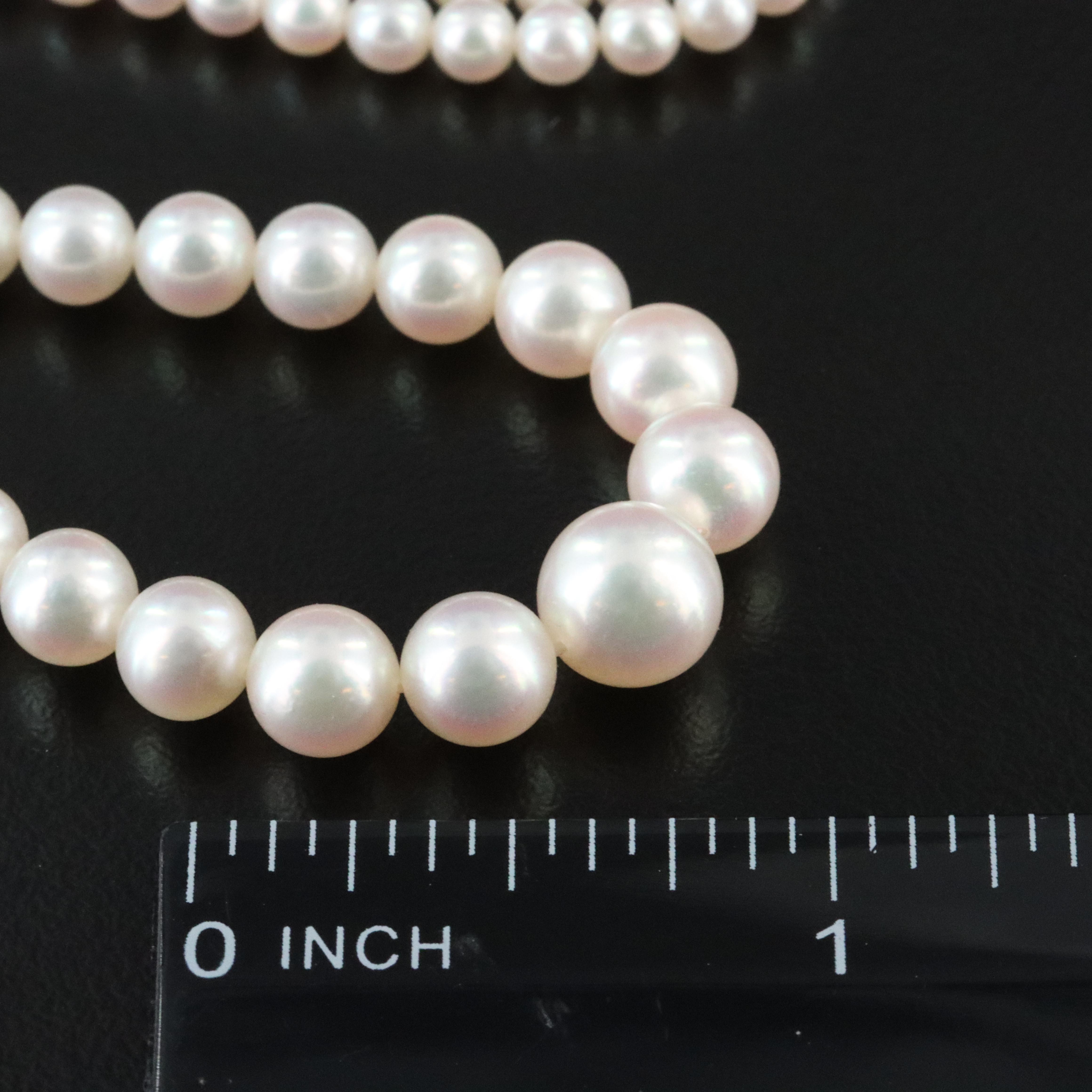 Mikimoto Graduated Pearl Necklace with Sterling Clasp