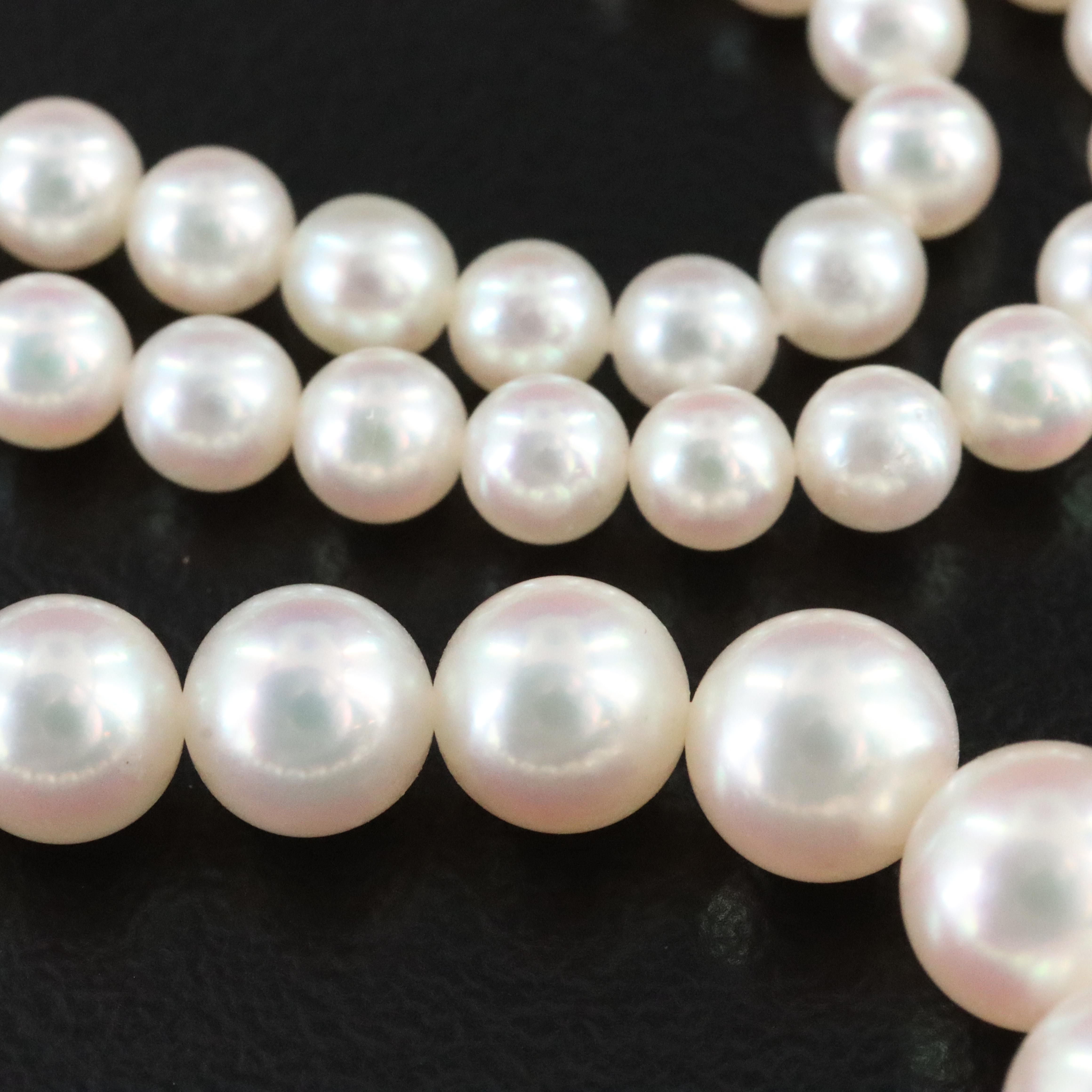 Mikimoto Graduated Pearl Necklace with Sterling Clasp