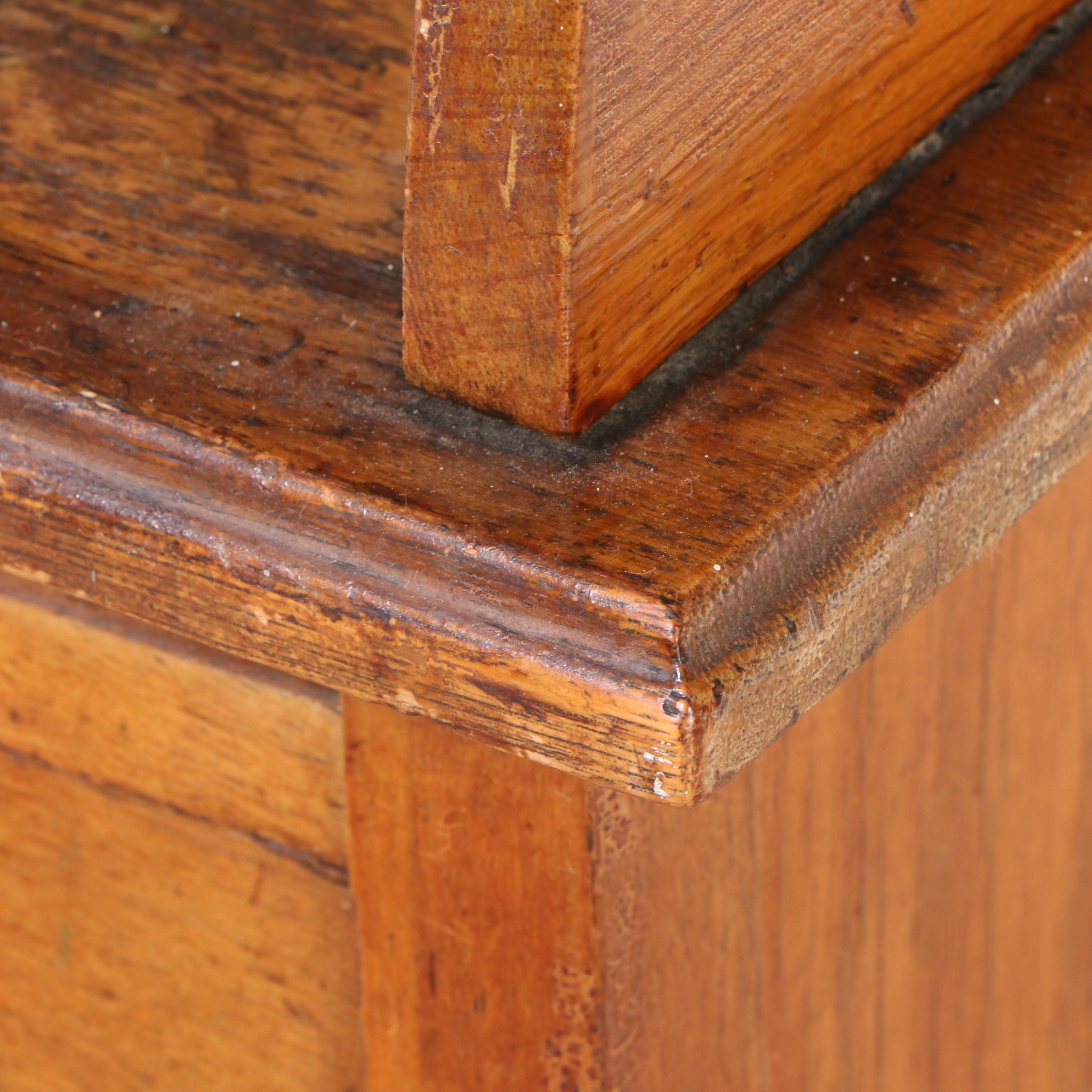 Vintage Oak Roll-Top Desk with Painted Children's Chair