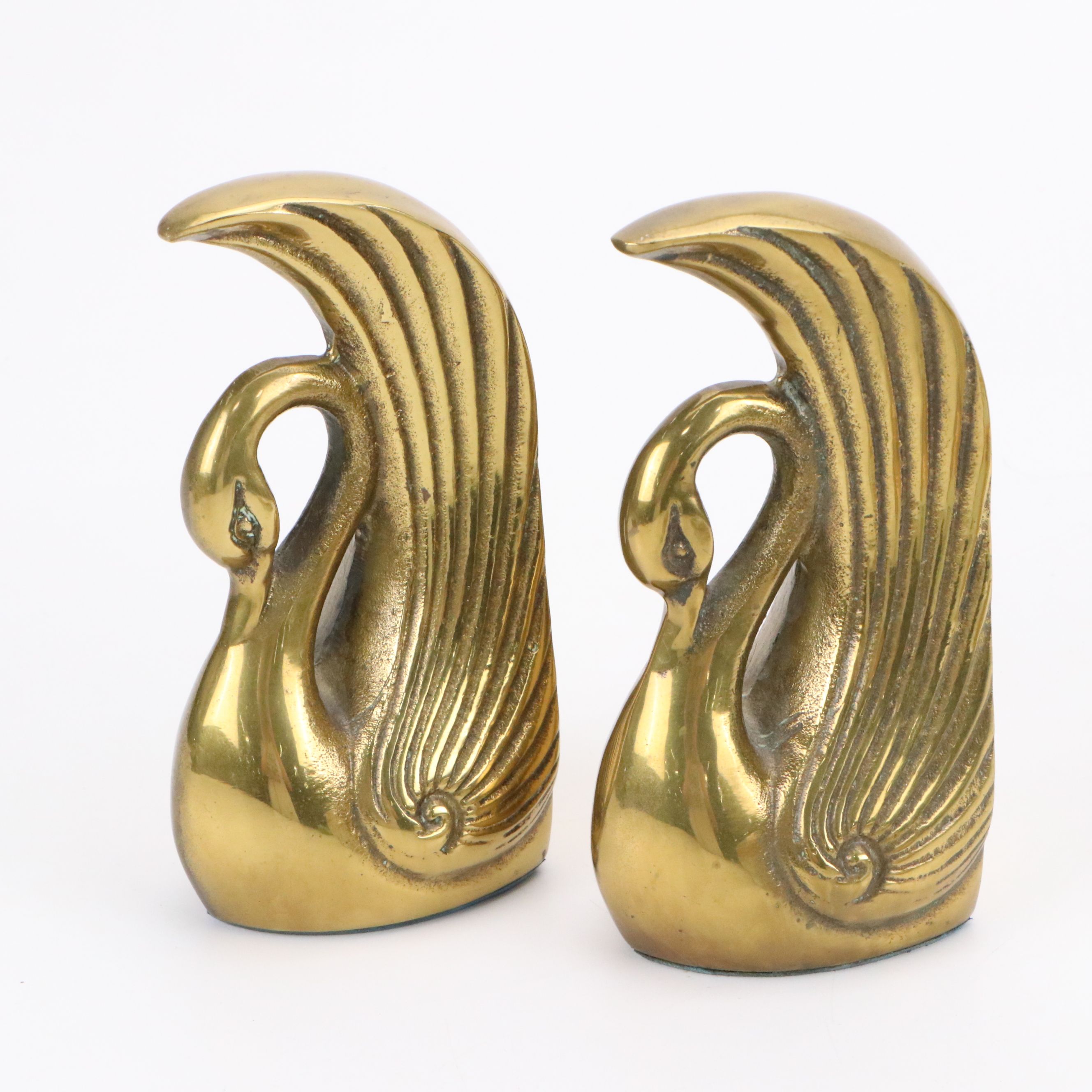 Continental Ceramic Vases and Decorative Boxes with Korean Brass Swan Bookends
