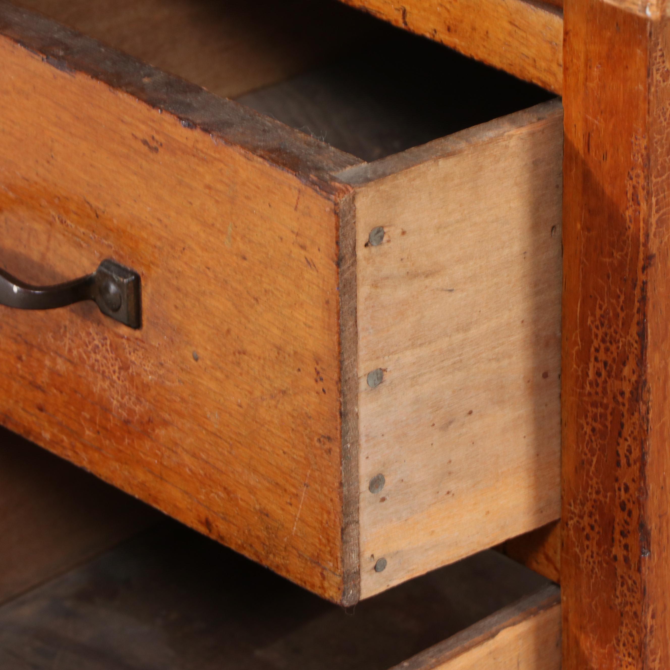 Vintage Oak Roll-Top Desk with Painted Children's Chair