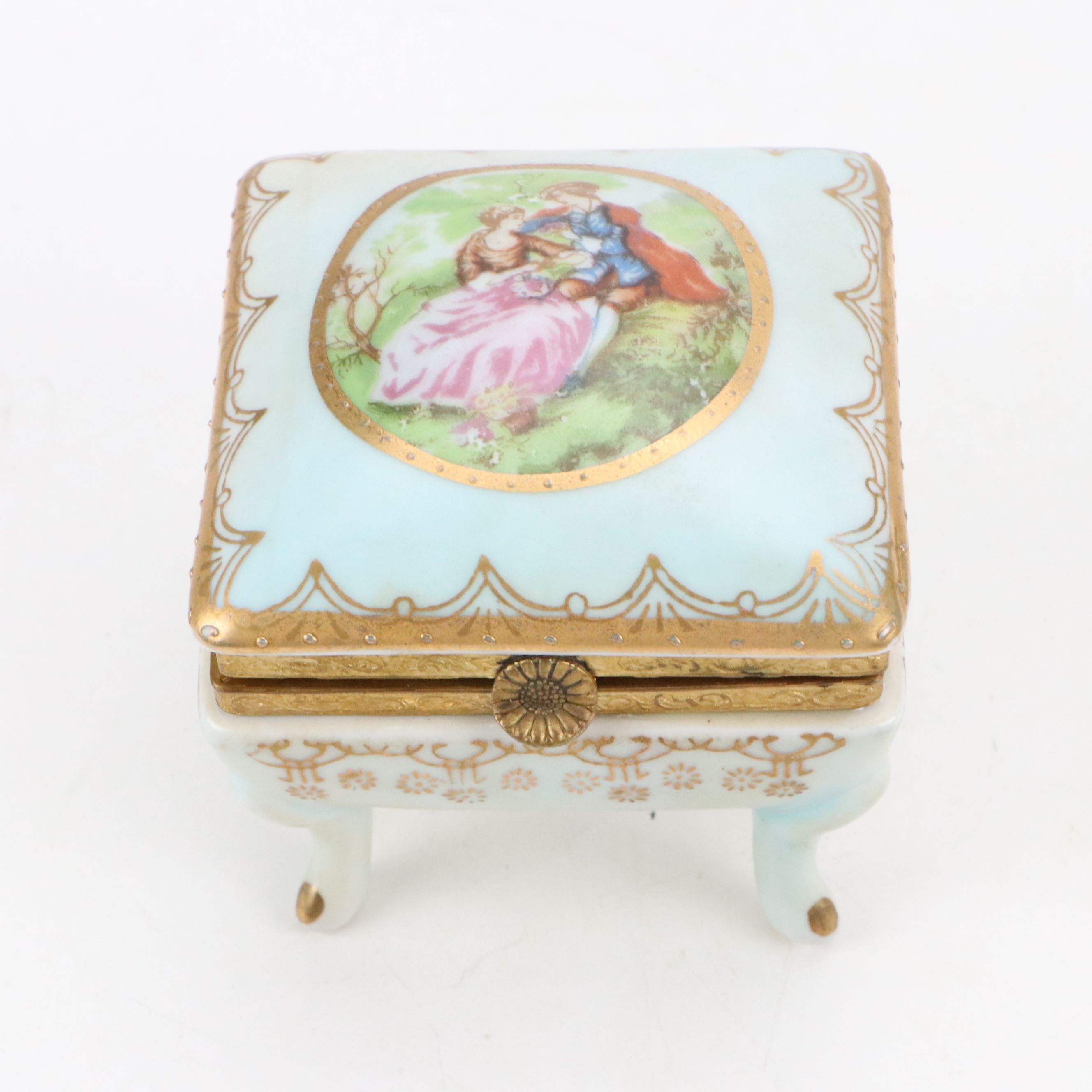 Continental Ceramic Vases and Decorative Boxes with Korean Brass Swan Bookends