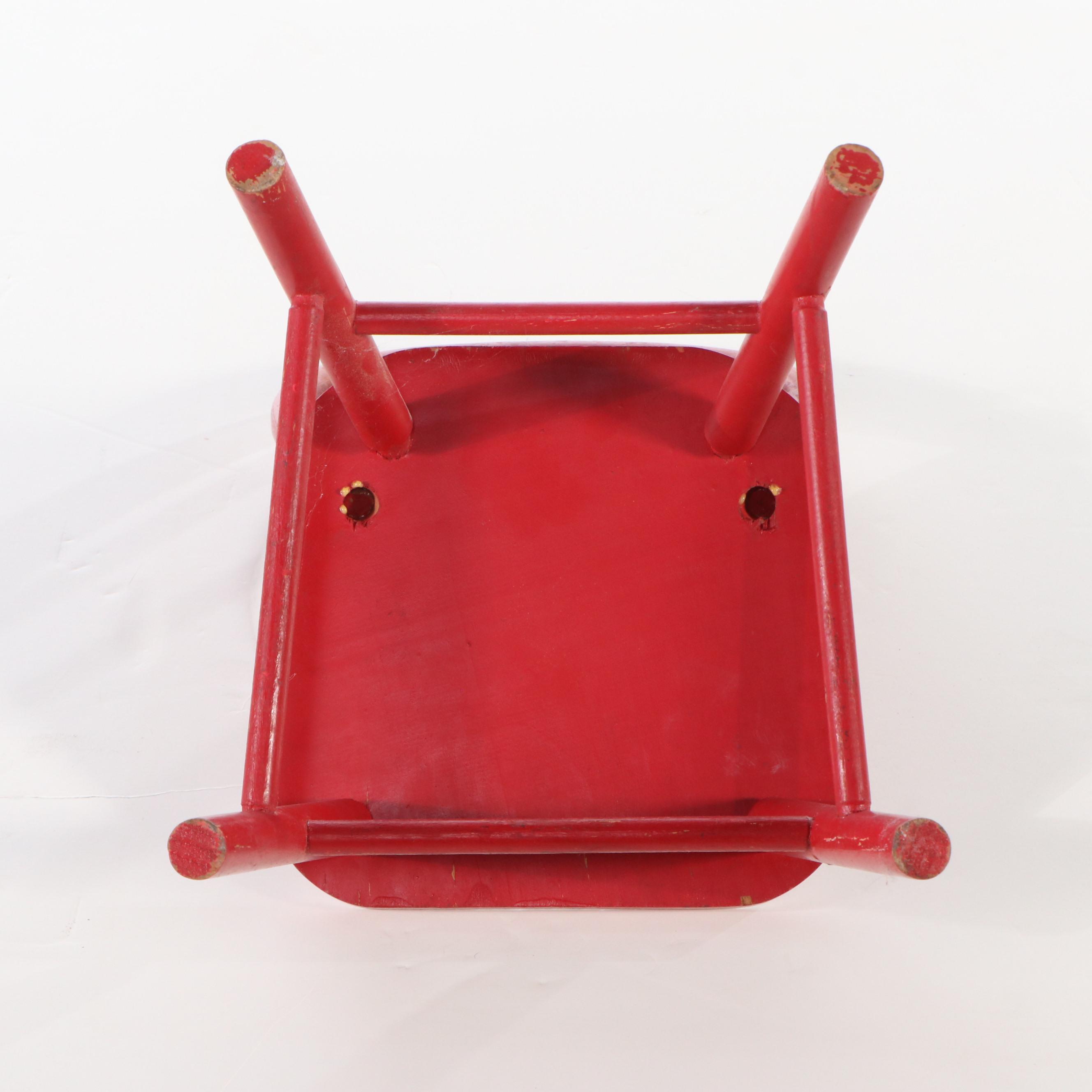 Vintage Oak Roll-Top Desk with Painted Children's Chair