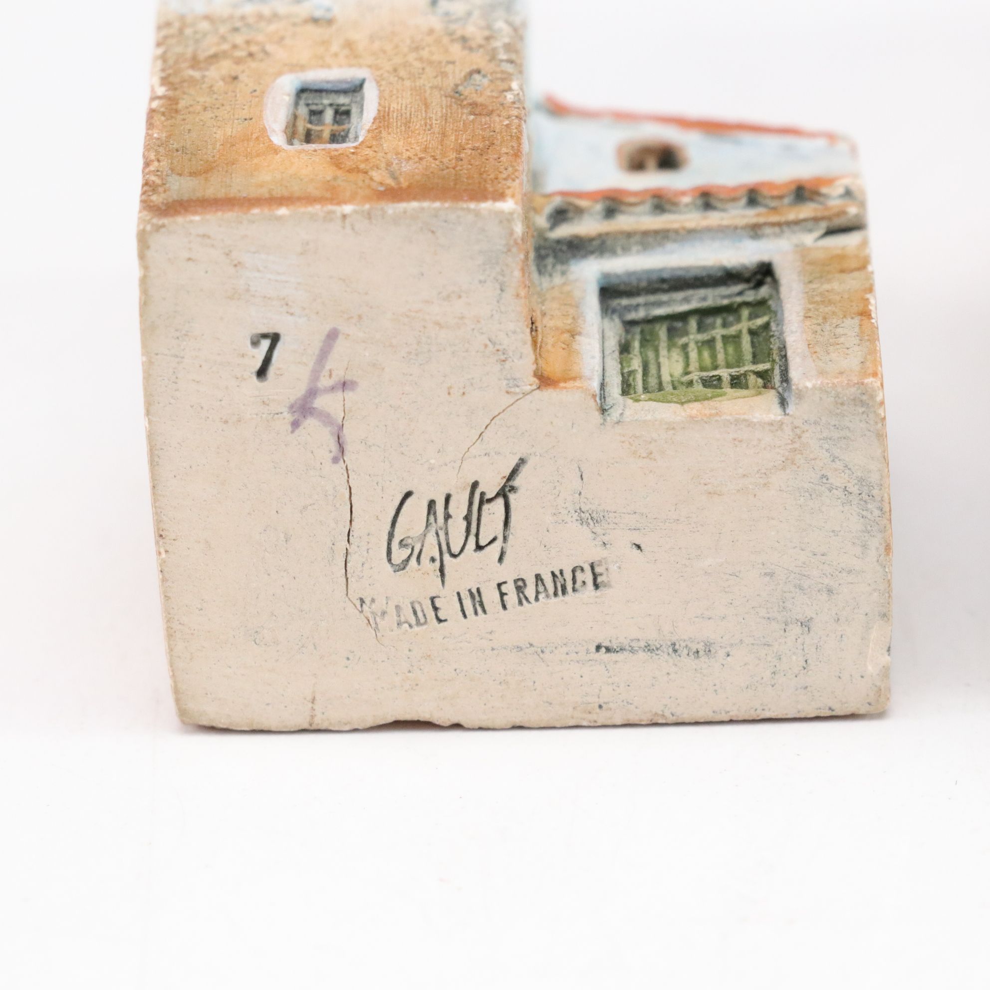 Gault French Ceramic Miniature Houses, Set of Seven