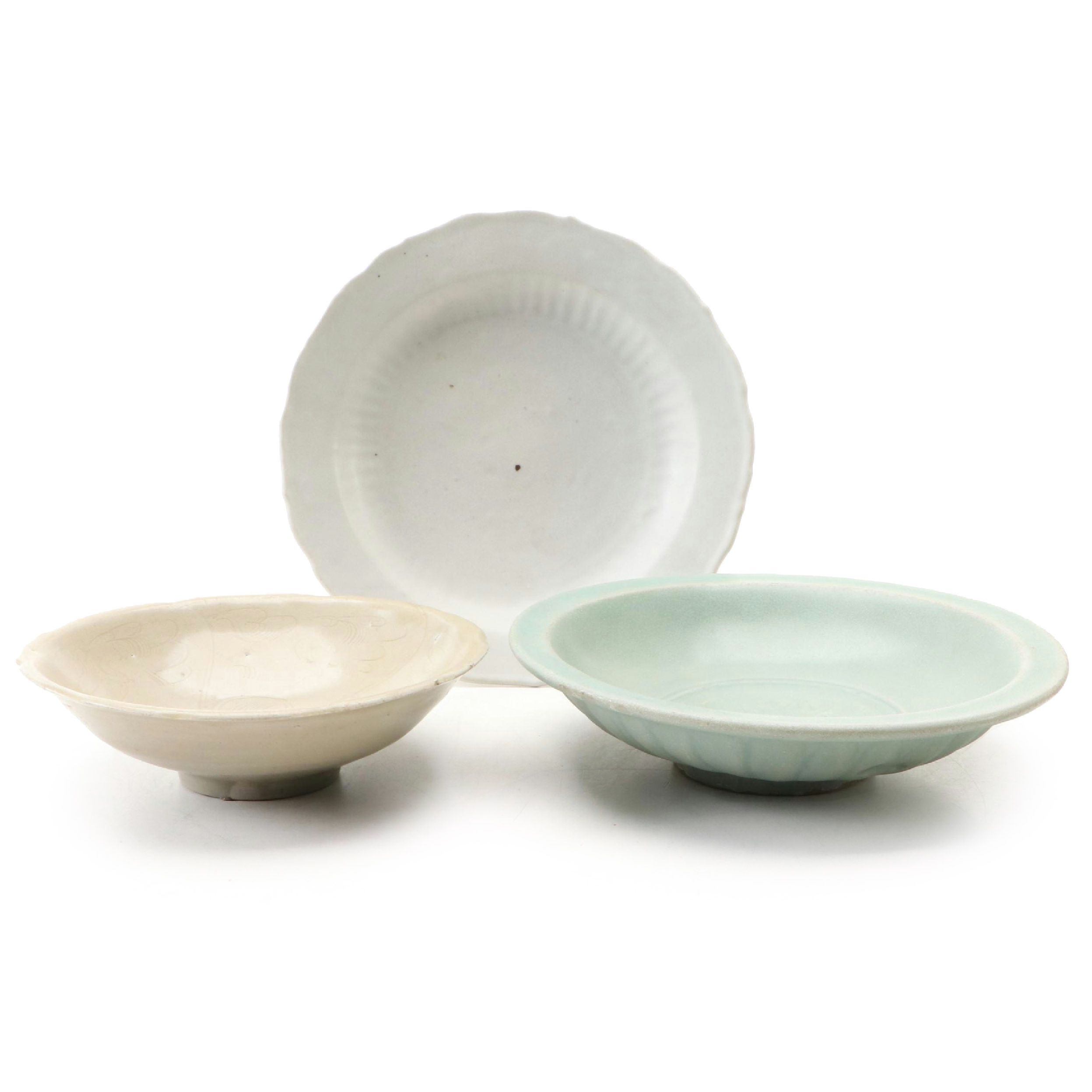 Celadon Glaze Stoneware and Other Pottery Bowls
