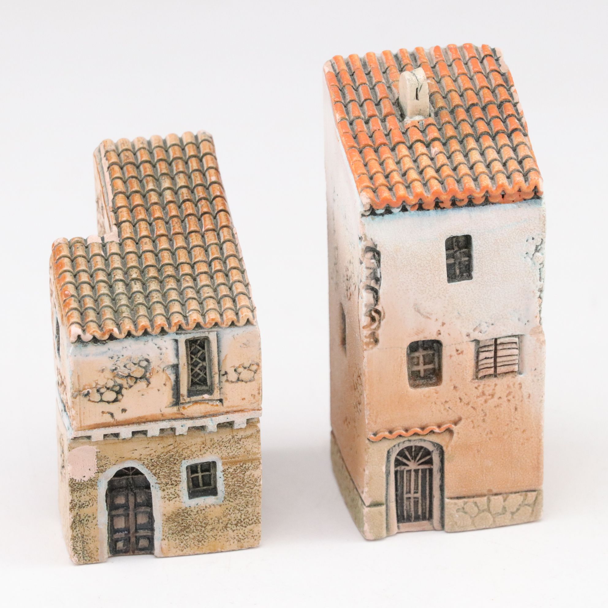 Gault French Ceramic Miniature Houses, Set of Seven